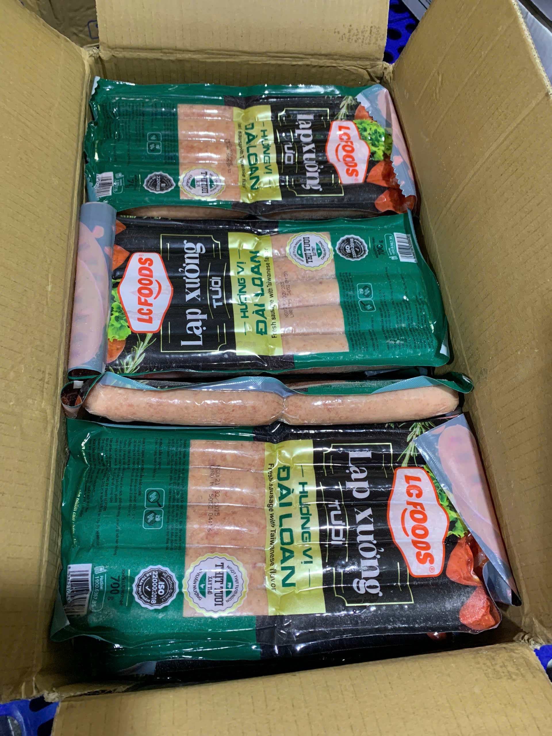 Lạp xưởng nướng đá LC (10 que / 700g / Gói)