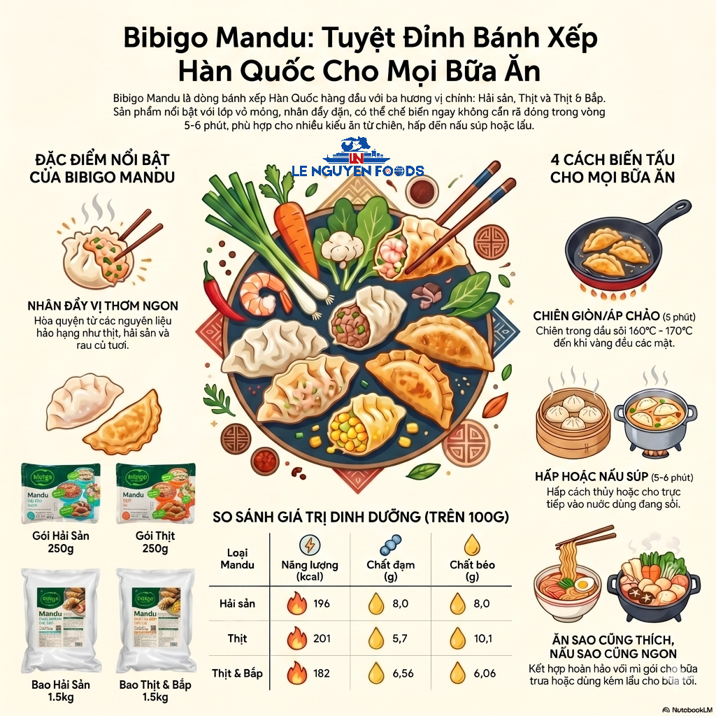 Mandu thịt & bắp CJ Bibigo (42v /1.505kg / Gói)