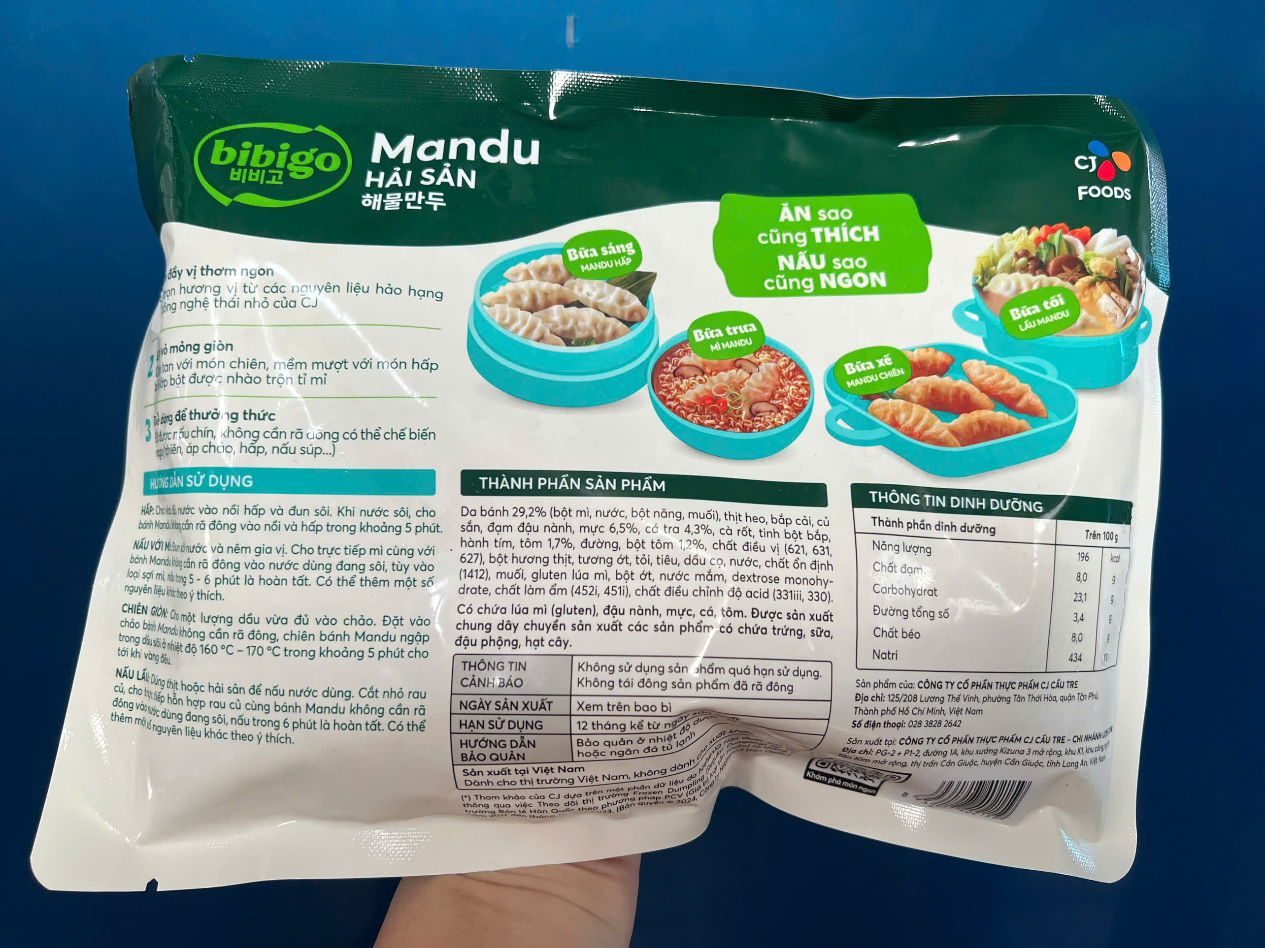 250g Mandu hải sản CJ Bibigo (10v/ 250g / Gói)