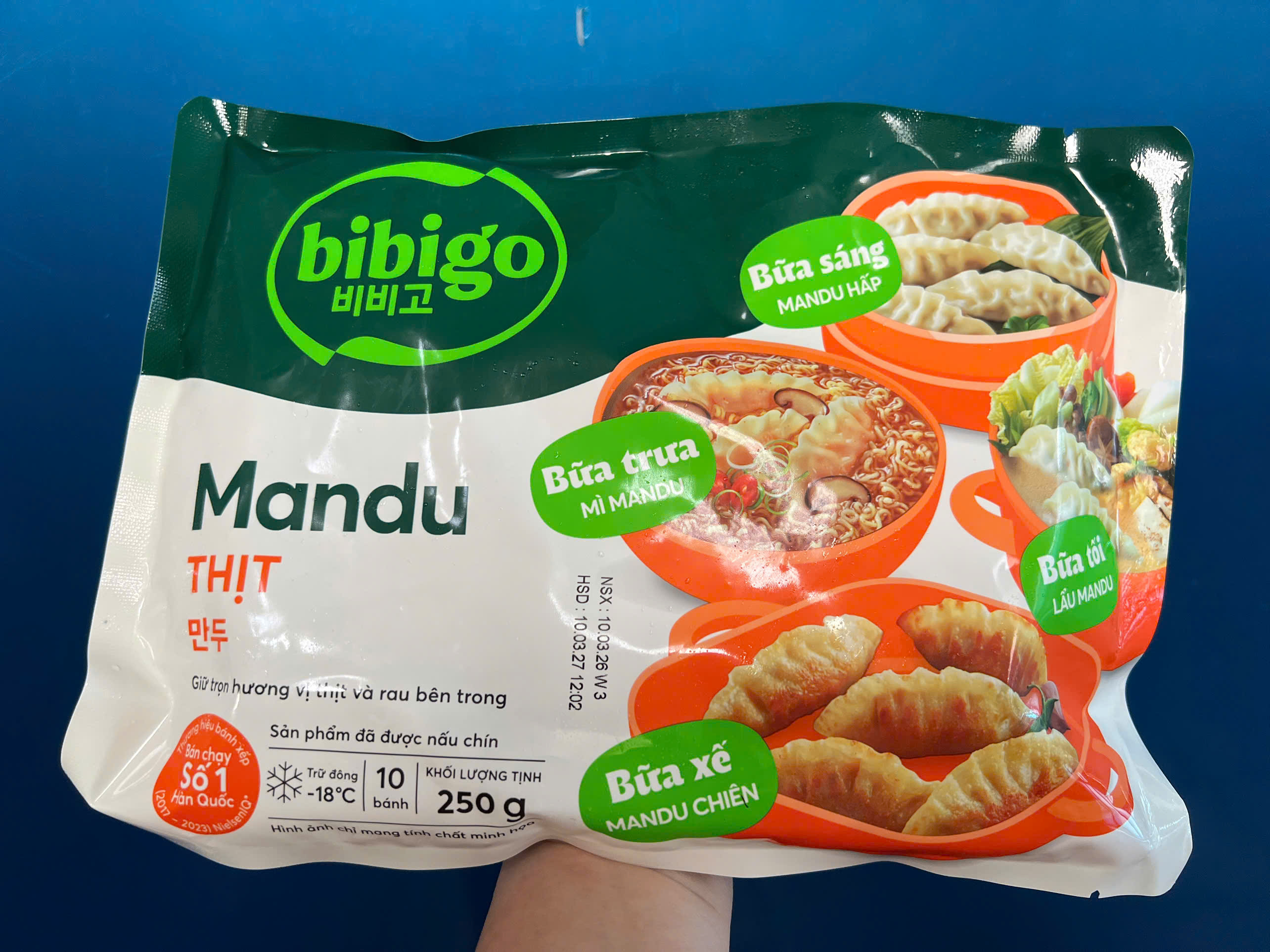 250g Mandu thịt CJ Bibigo (10v/ 250g / Gói)