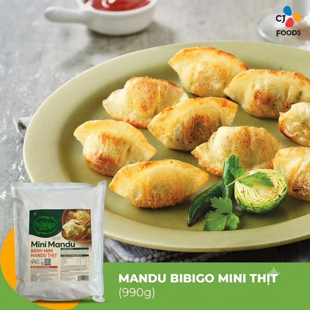 MINI Mandu nhân thịt Bibigo (110v / 990g / Gói)