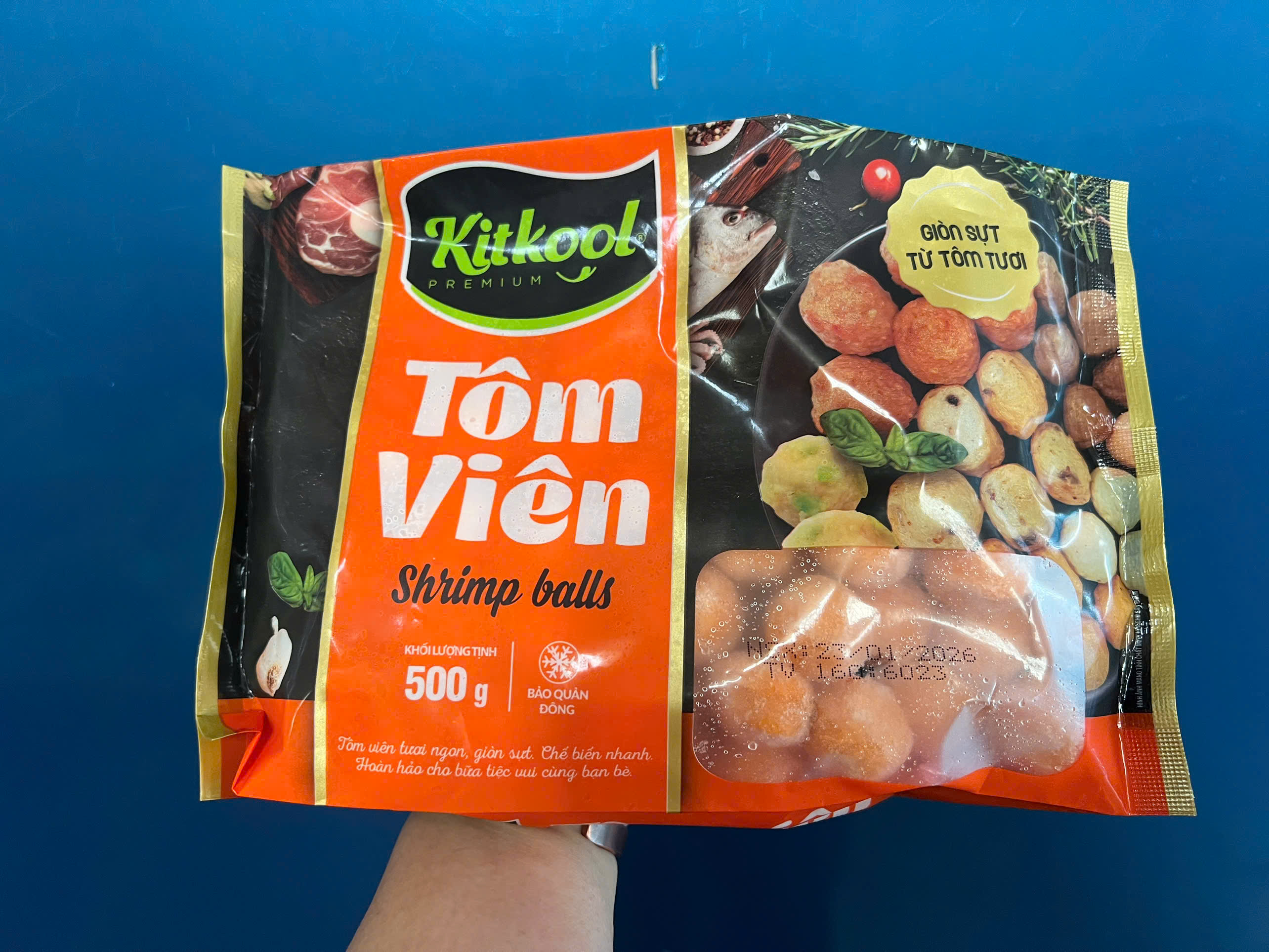 Tôm viên premium Kitkool (80v / 500g / Gói)