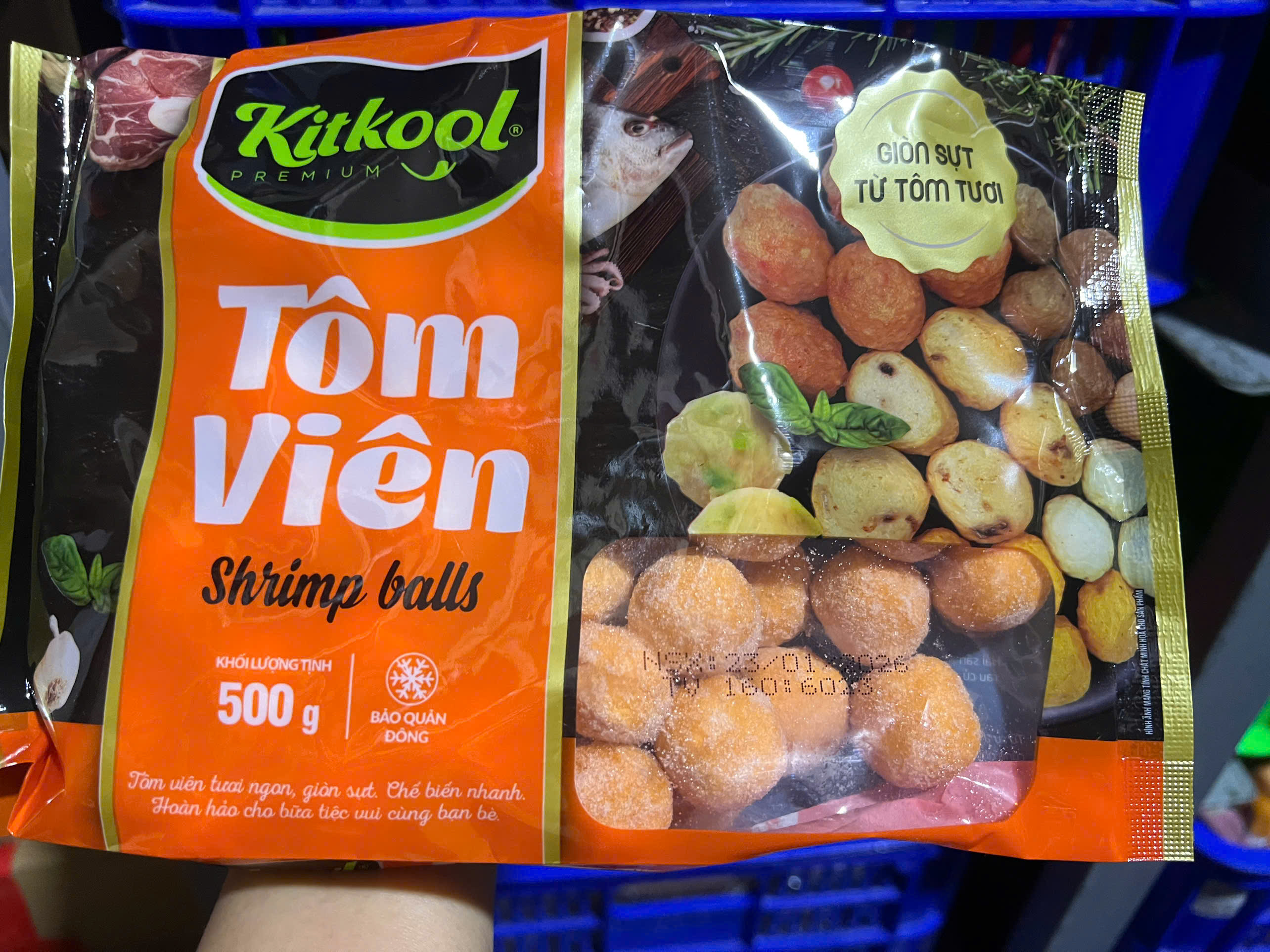 Tôm viên premium Kitkool (80v / 500g / Gói)