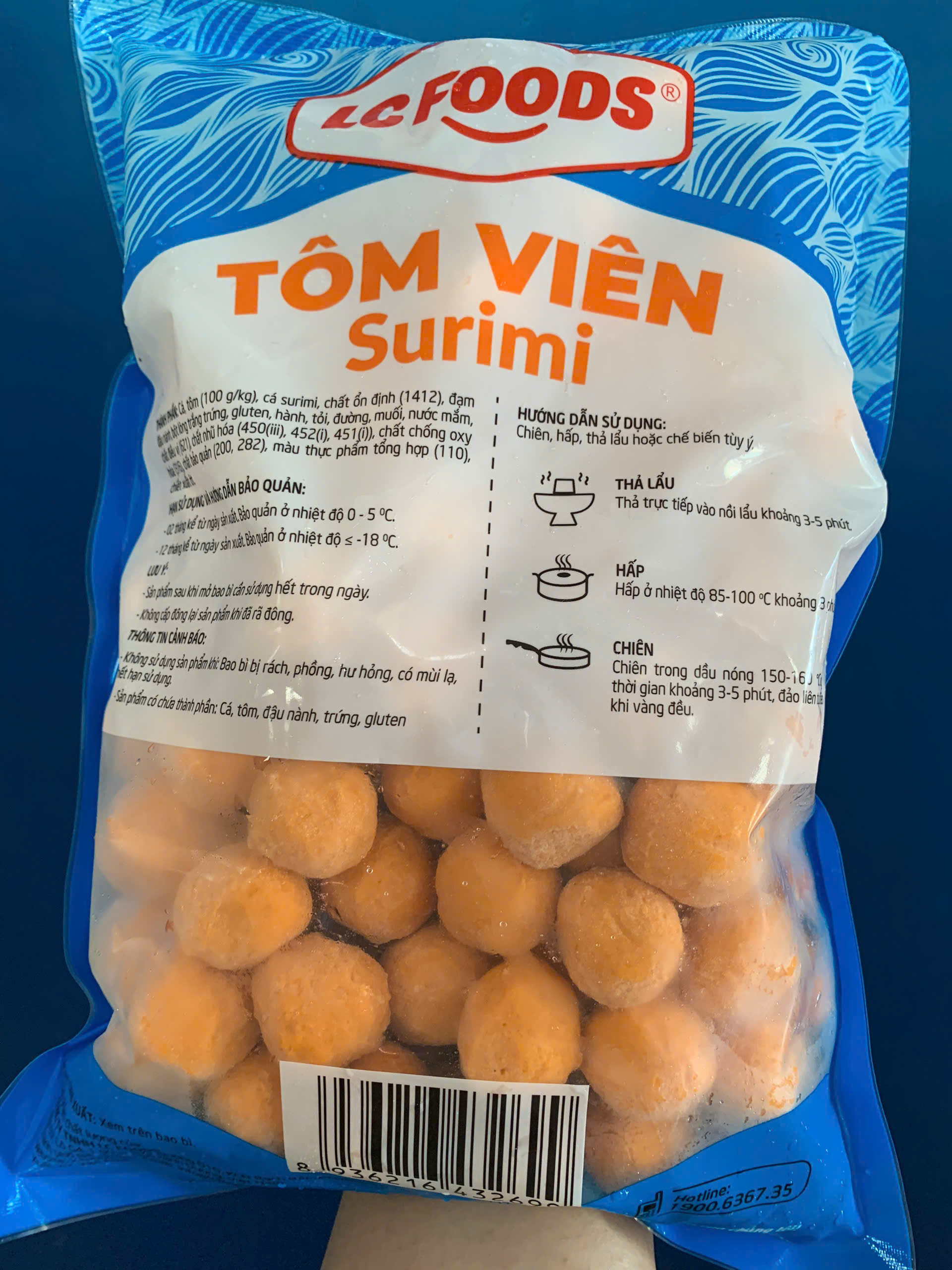 Tôm viên LCF (160v / 1kg / Gói)