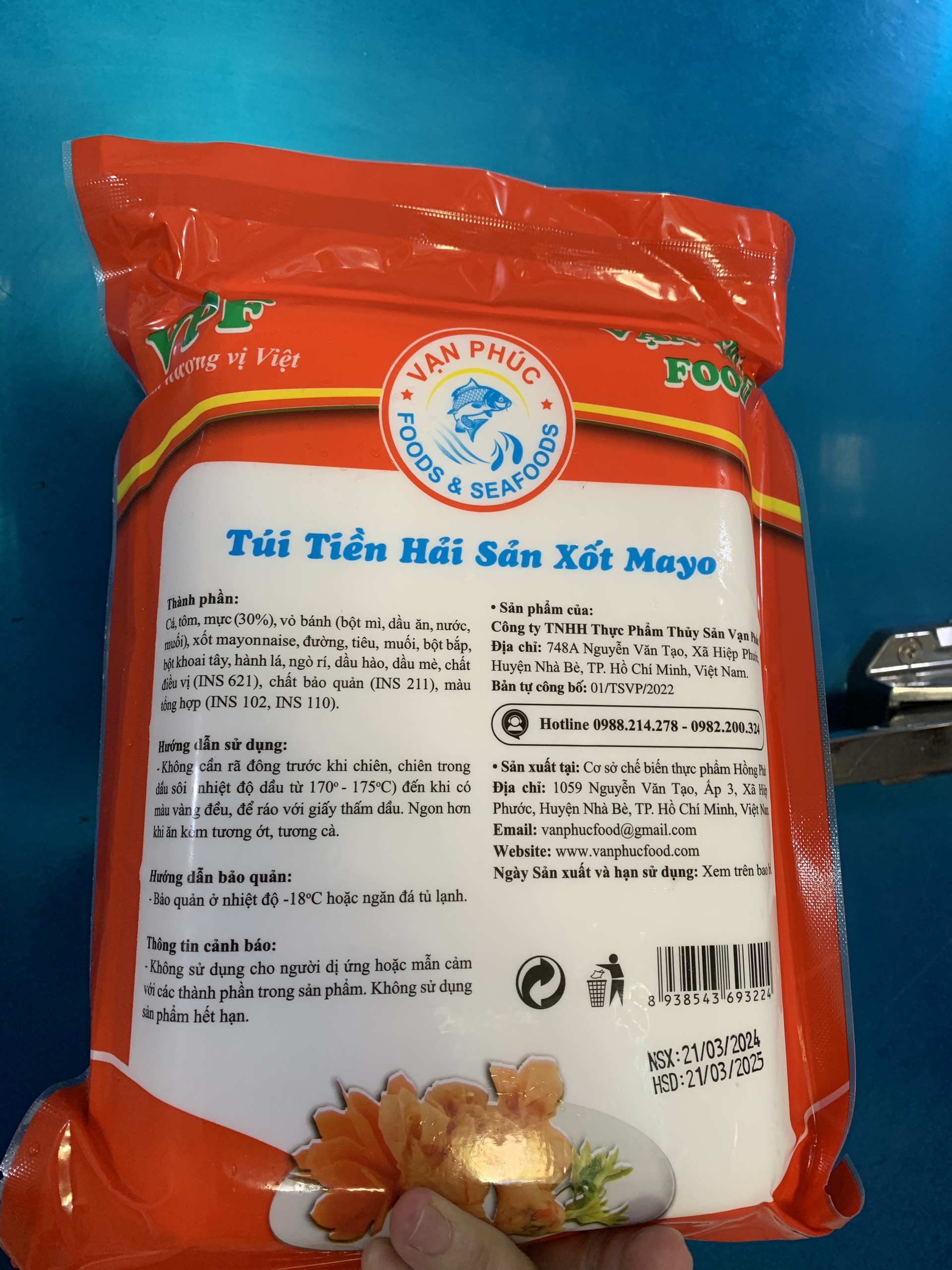 Túi tiền hải sản xốt Mayo Vạn Phúc (500g / Gói)
