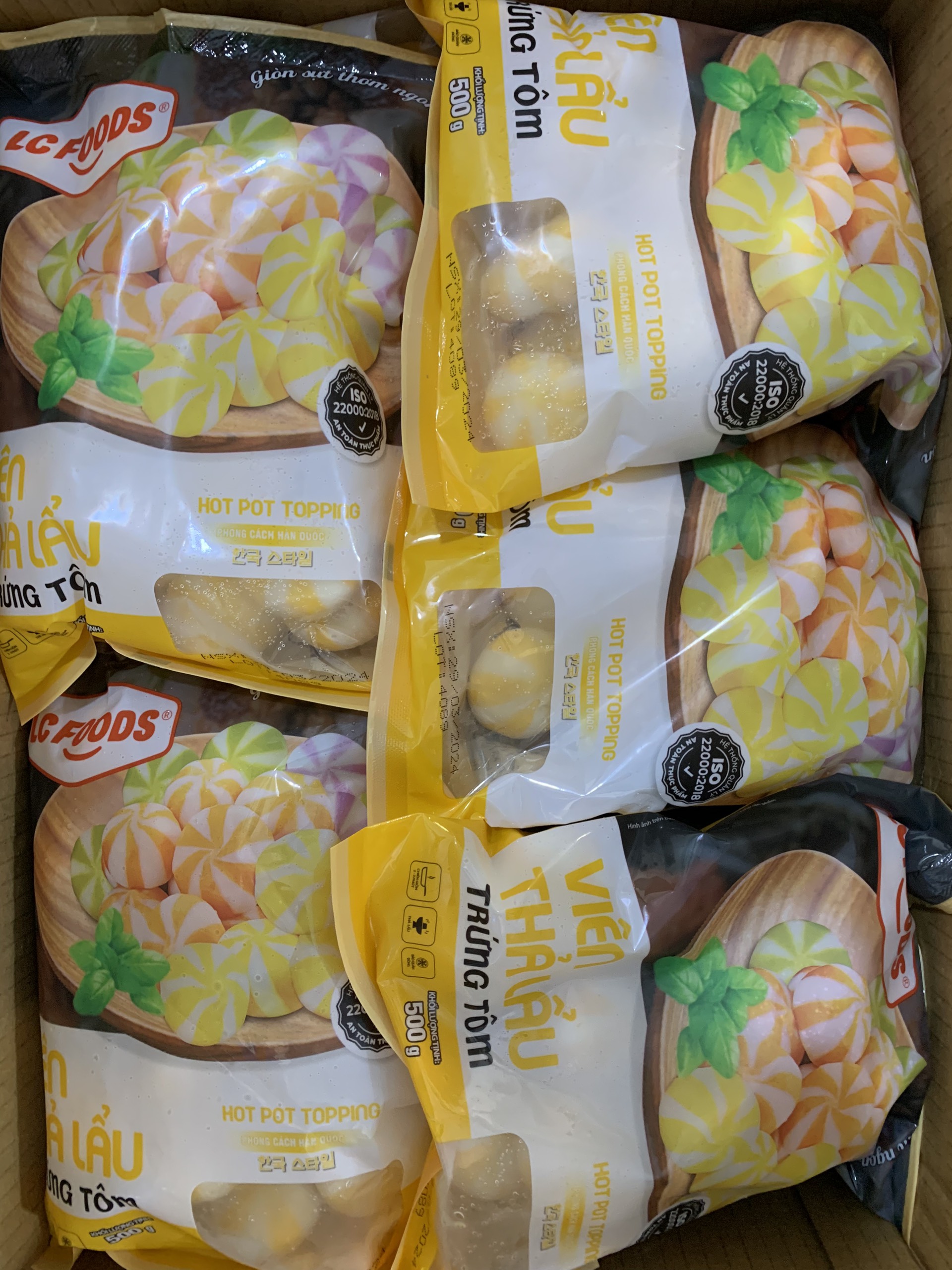 Viên thả lẩu trứng tôm LC (500g / Gói)