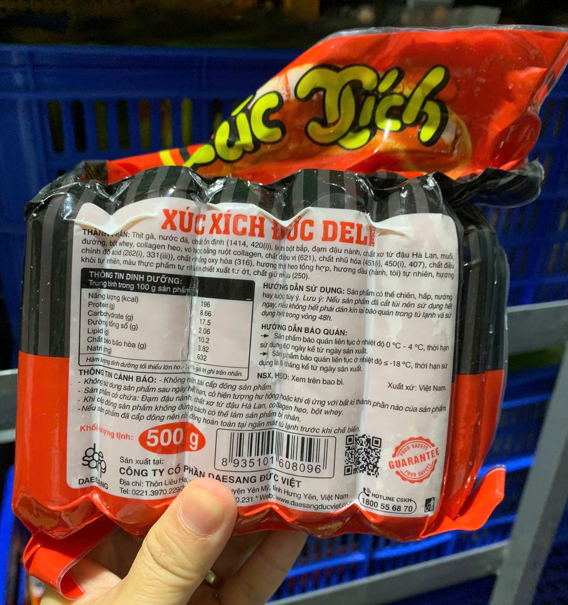 Xúc xích Đức Deli (10 cái / 500g / Gói)