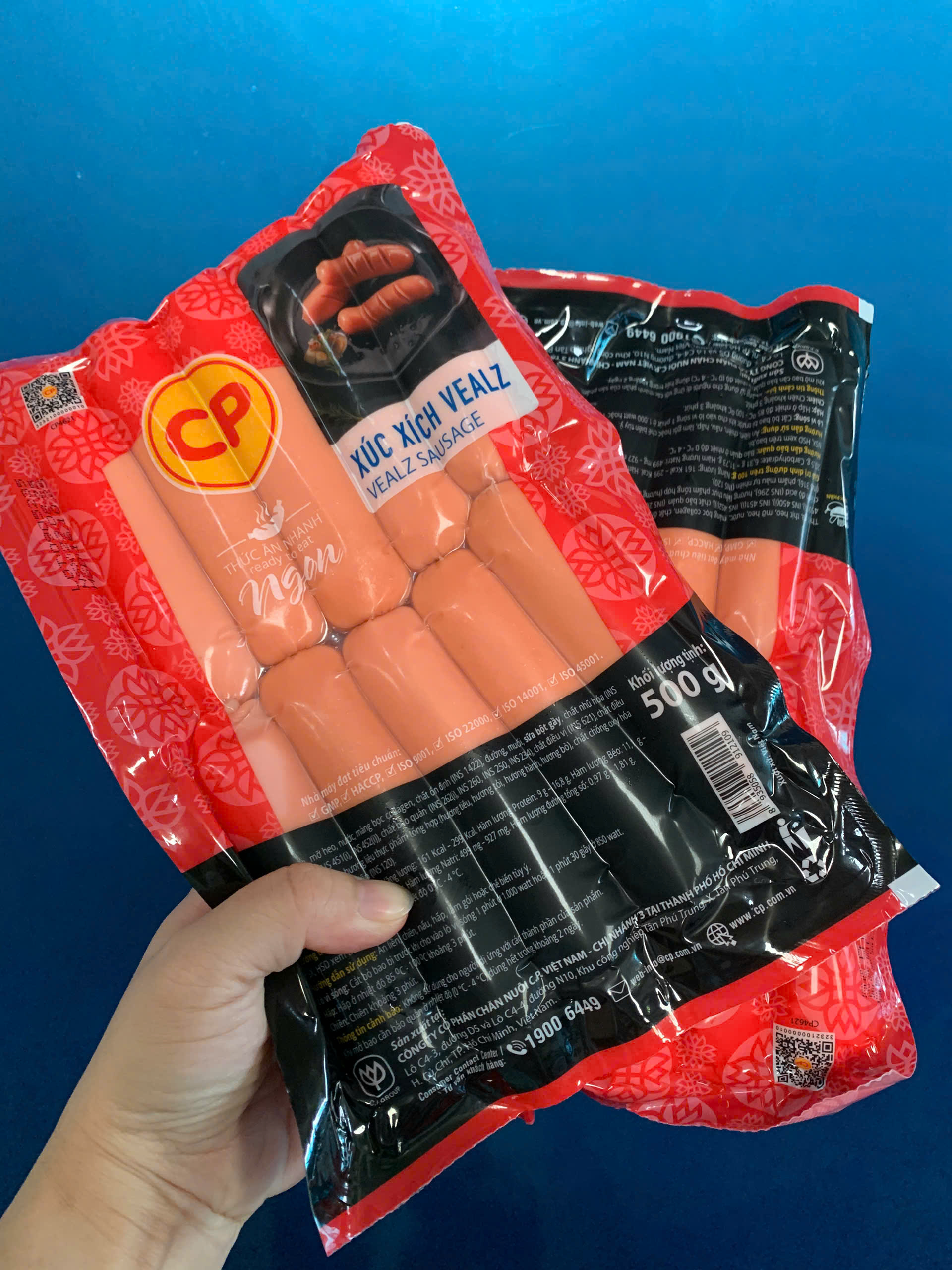 Xúc xích Vealz (10 cái / 500g / Gói)
