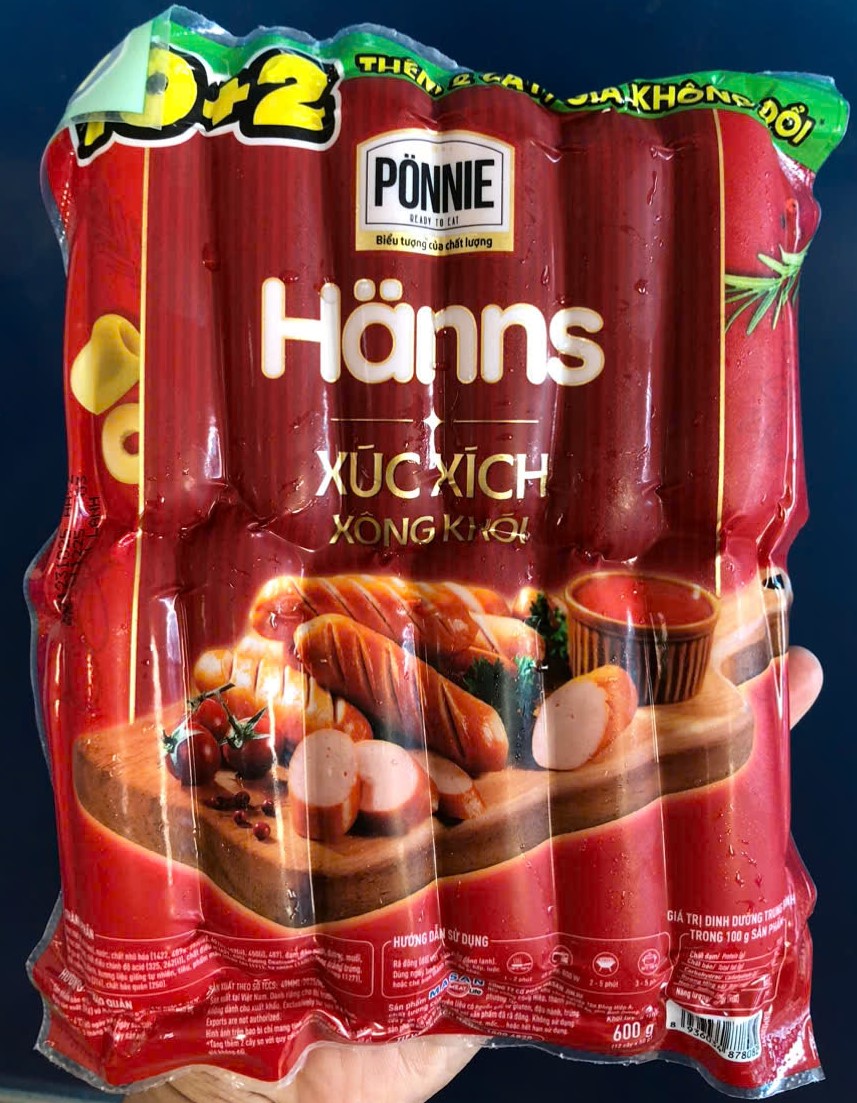Xúc xích xông khói Hanns MeatDeli (12 cây / 600g / Gói)