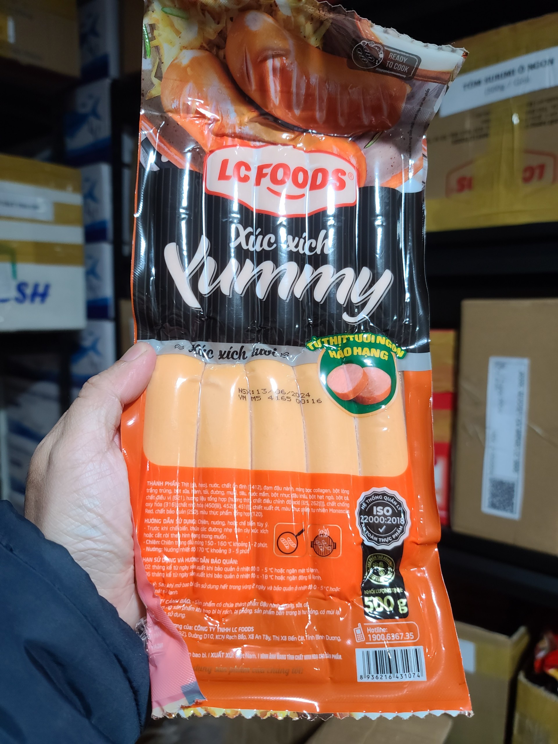 Xúc xích Yummy LC (10 cái / 500g / Gói)