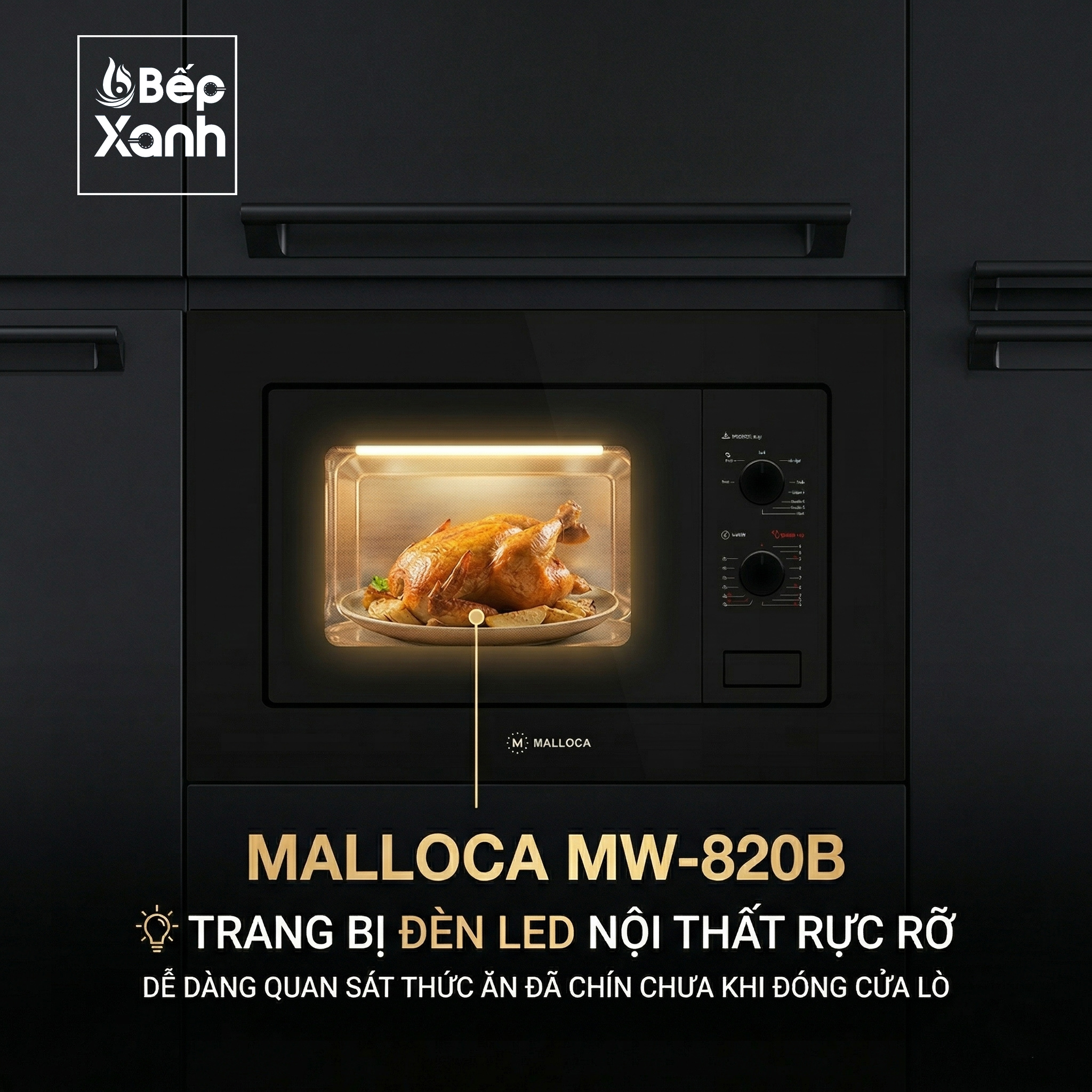 Lò Vi Sóng Âm Tủ Malloca MW-820B