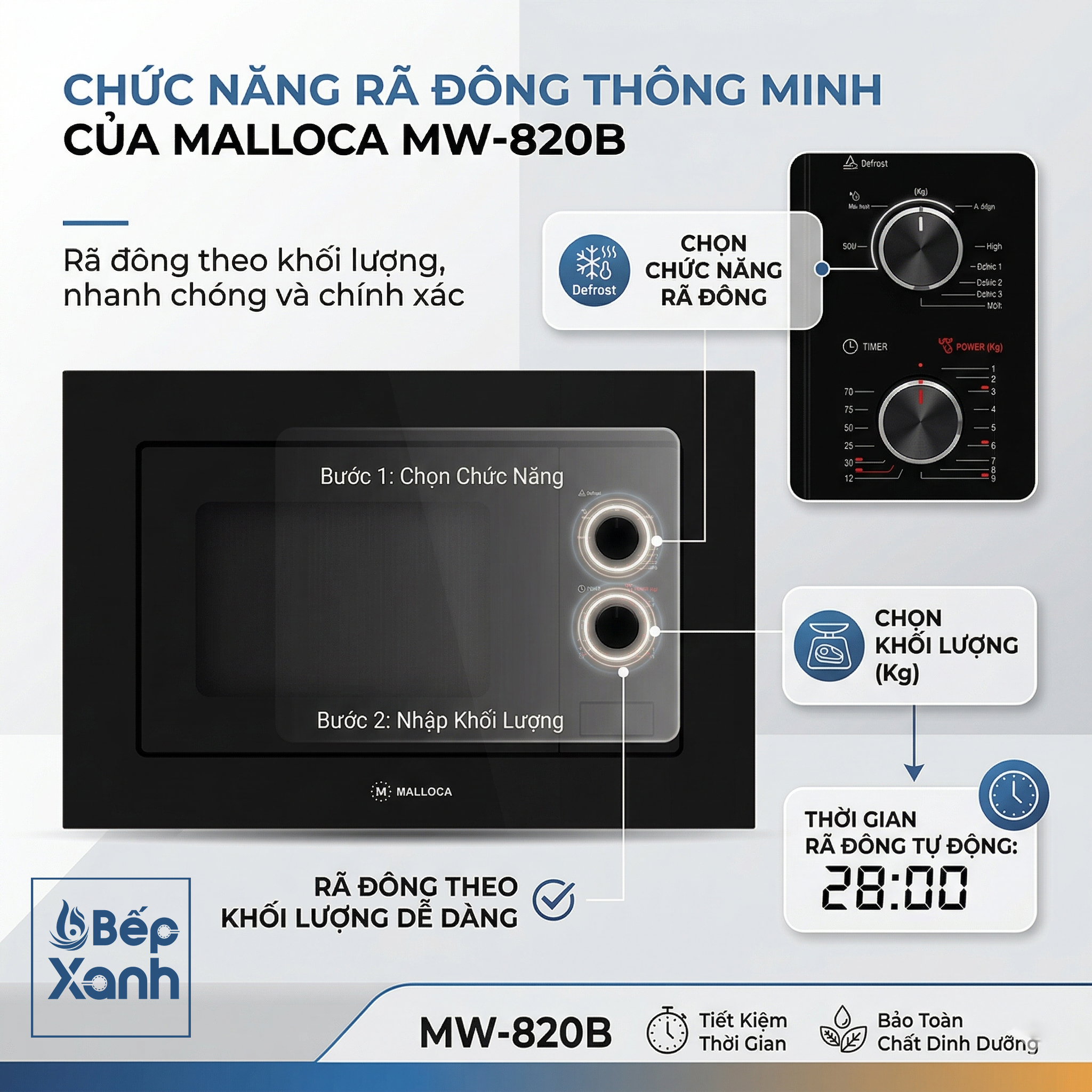 Lò Vi Sóng Âm Tủ Malloca MW-820B