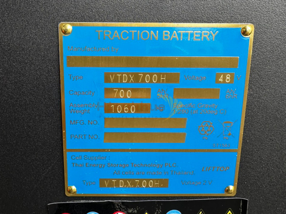 Tem lắc bình điện xe nâng LIFTTOP 48V-700Ah Model VTDX700H