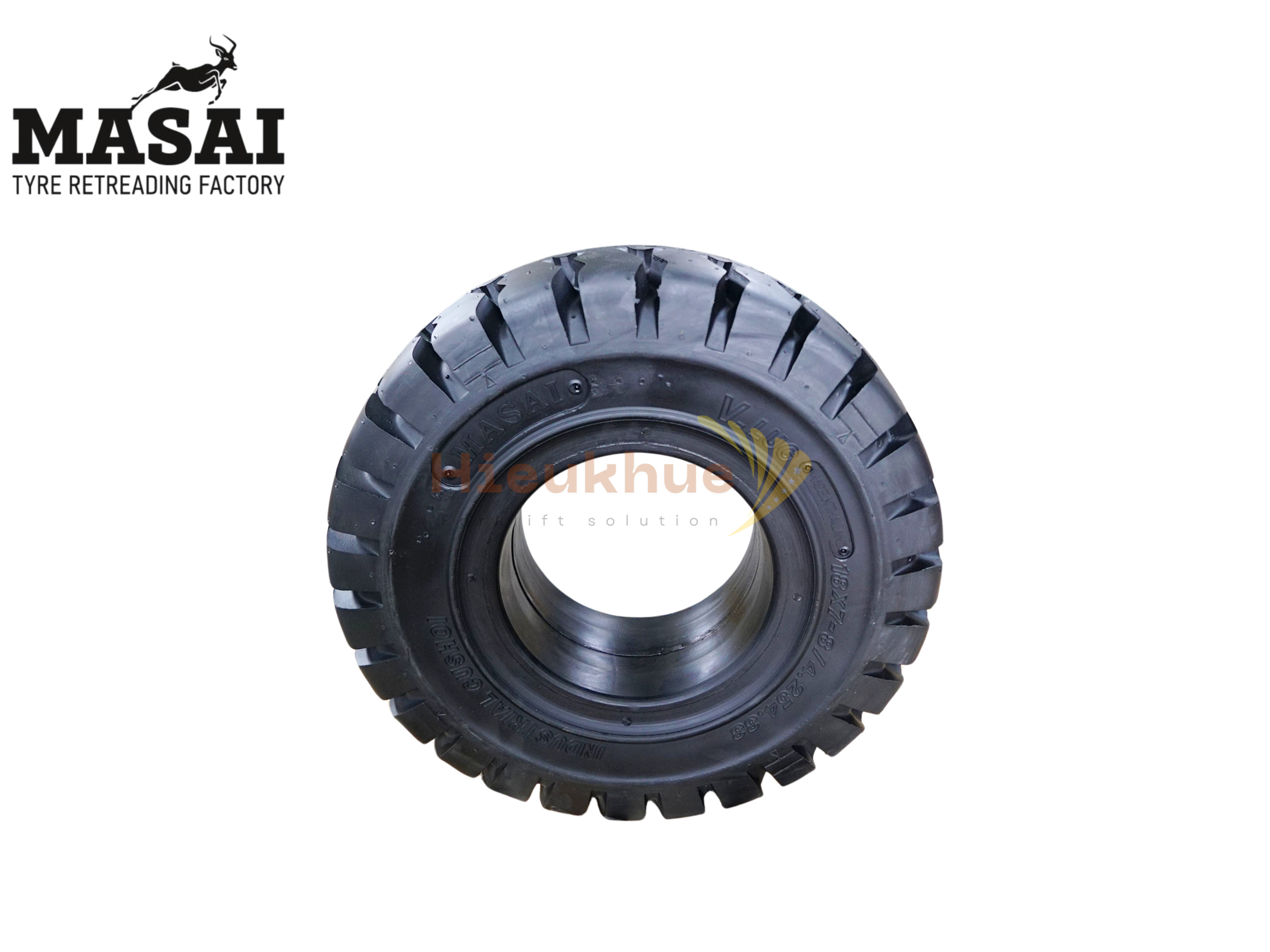 Lốp đặc xe nâng hiệu MASAI size 18x7-8 thương hiệu Thái Lan