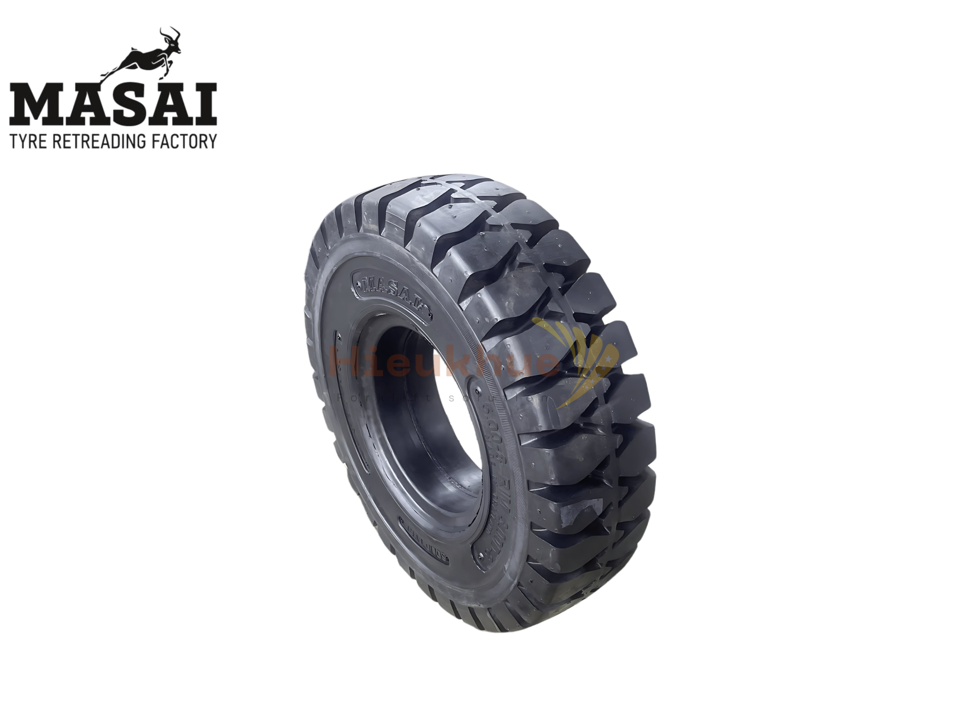Lốp đặc xe nâng hiệu MASAI size 500-8 thương hiệu Thái Lan