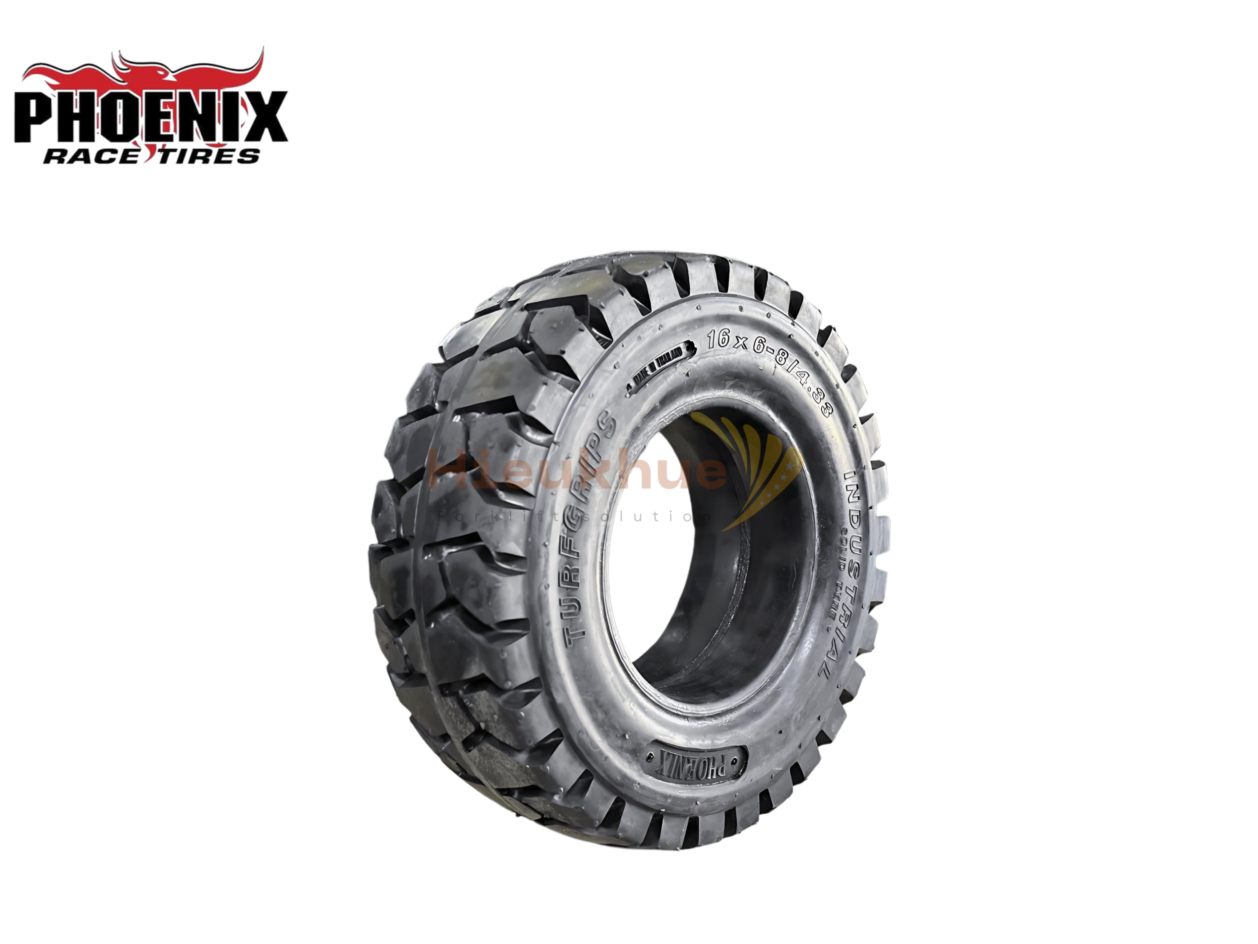Lốp đặc xe nâng hiệu PHOENIX size 16x6-8 thương hiệu Thái Lan