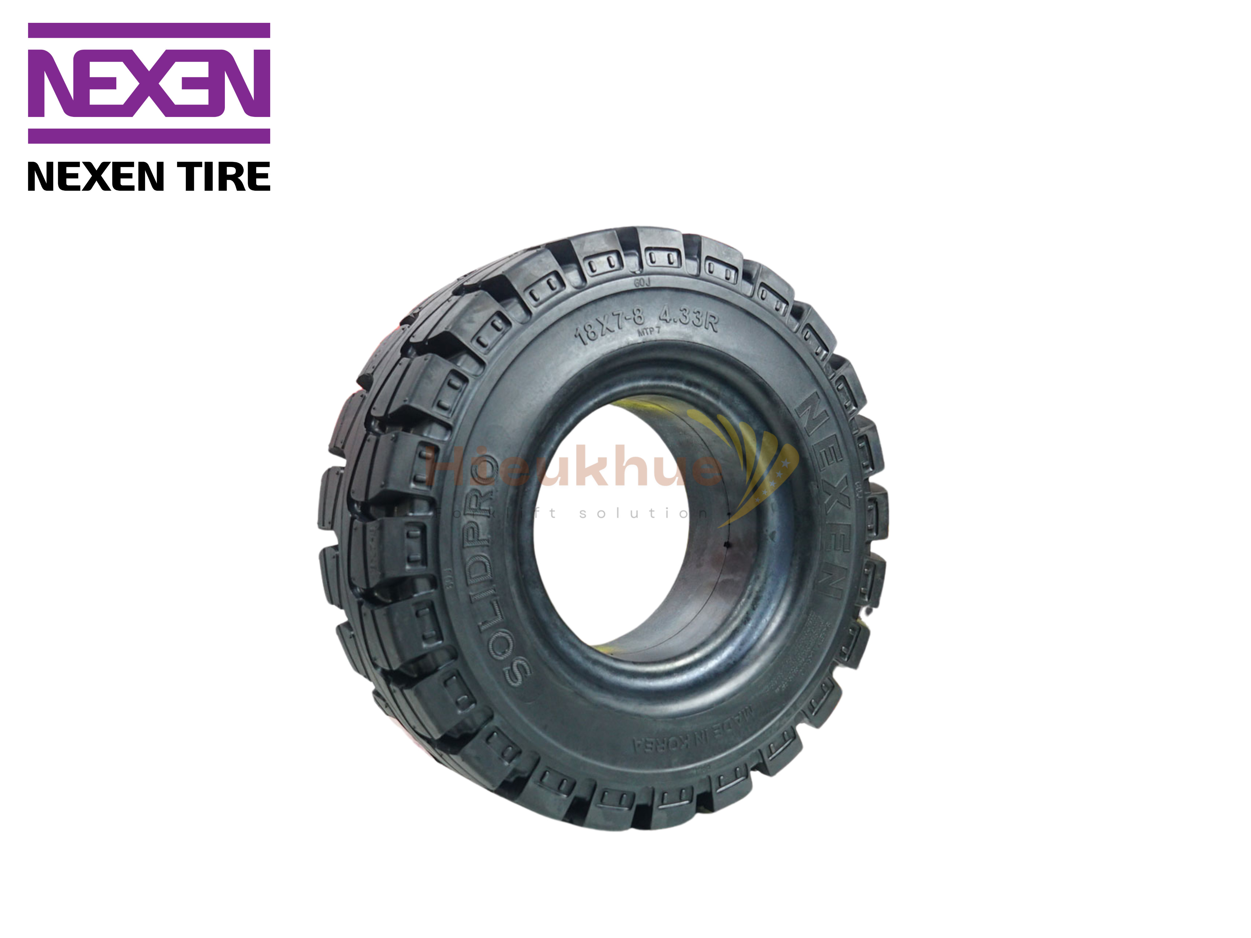 Lốp đặc xe nâng hiệu NEXEN SOLID PRO MTP size 18x7-8 Hàn Quốc