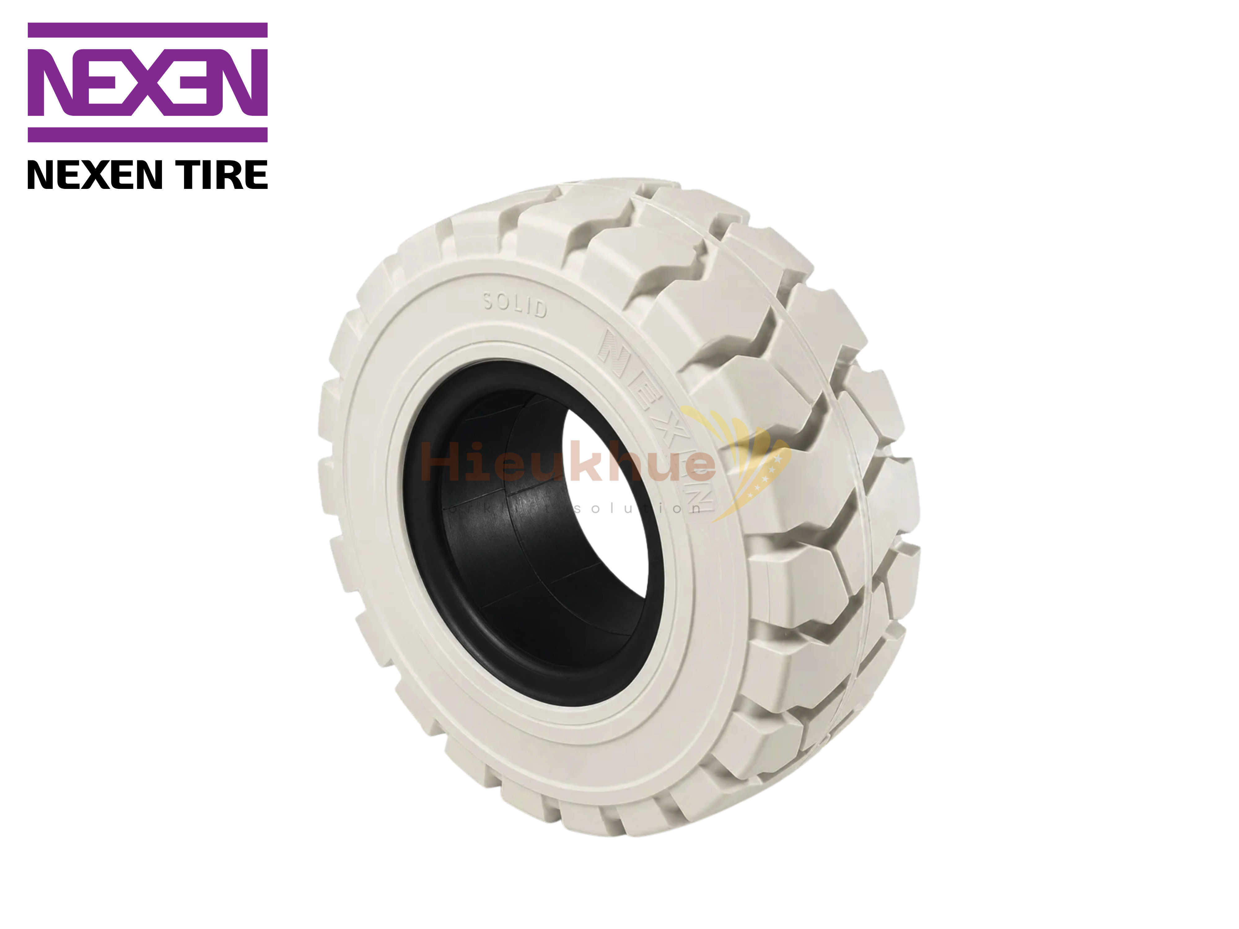 Lốp đặc trắng xe nâng hiệu NEXEN SOLID PRO MTP size 650-10 Hàn Quốc