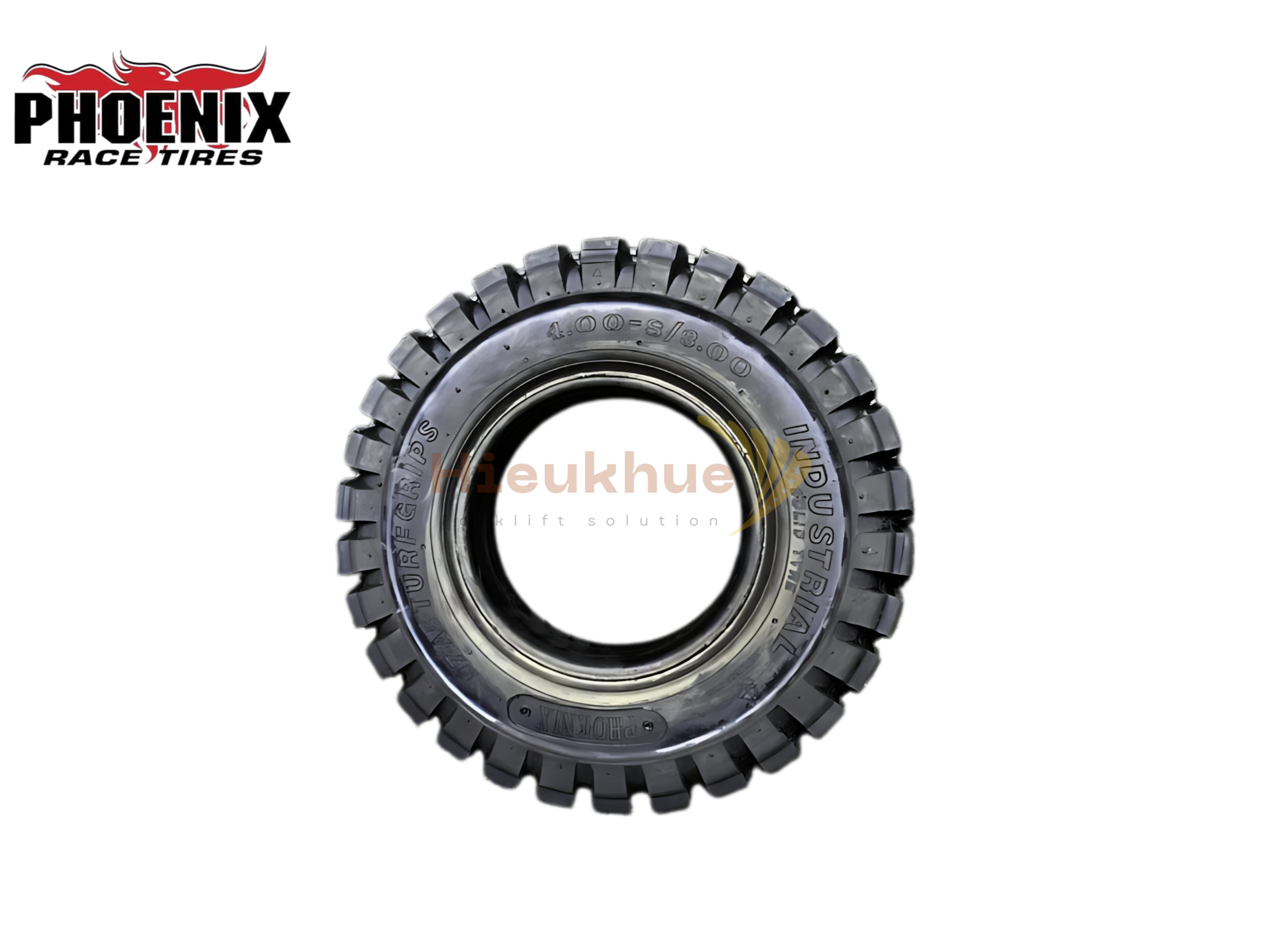 Lốp đặc xe nâng hiệu PHOENIX size 400-8 thương hiệu Thái Lan
