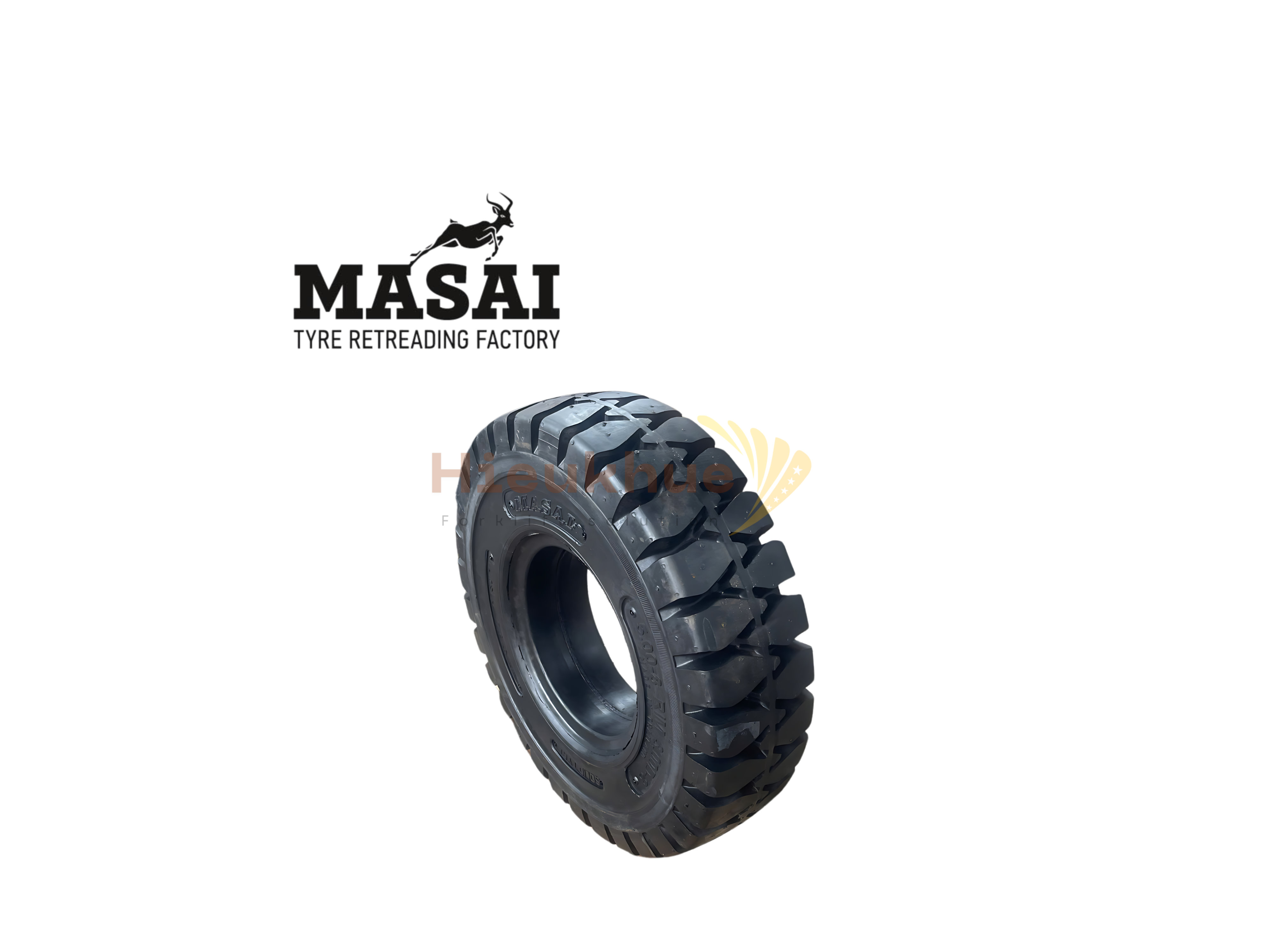 Lốp đặc xe nâng hiệu MASAI size 500-8 thương hiệu Thái Lan