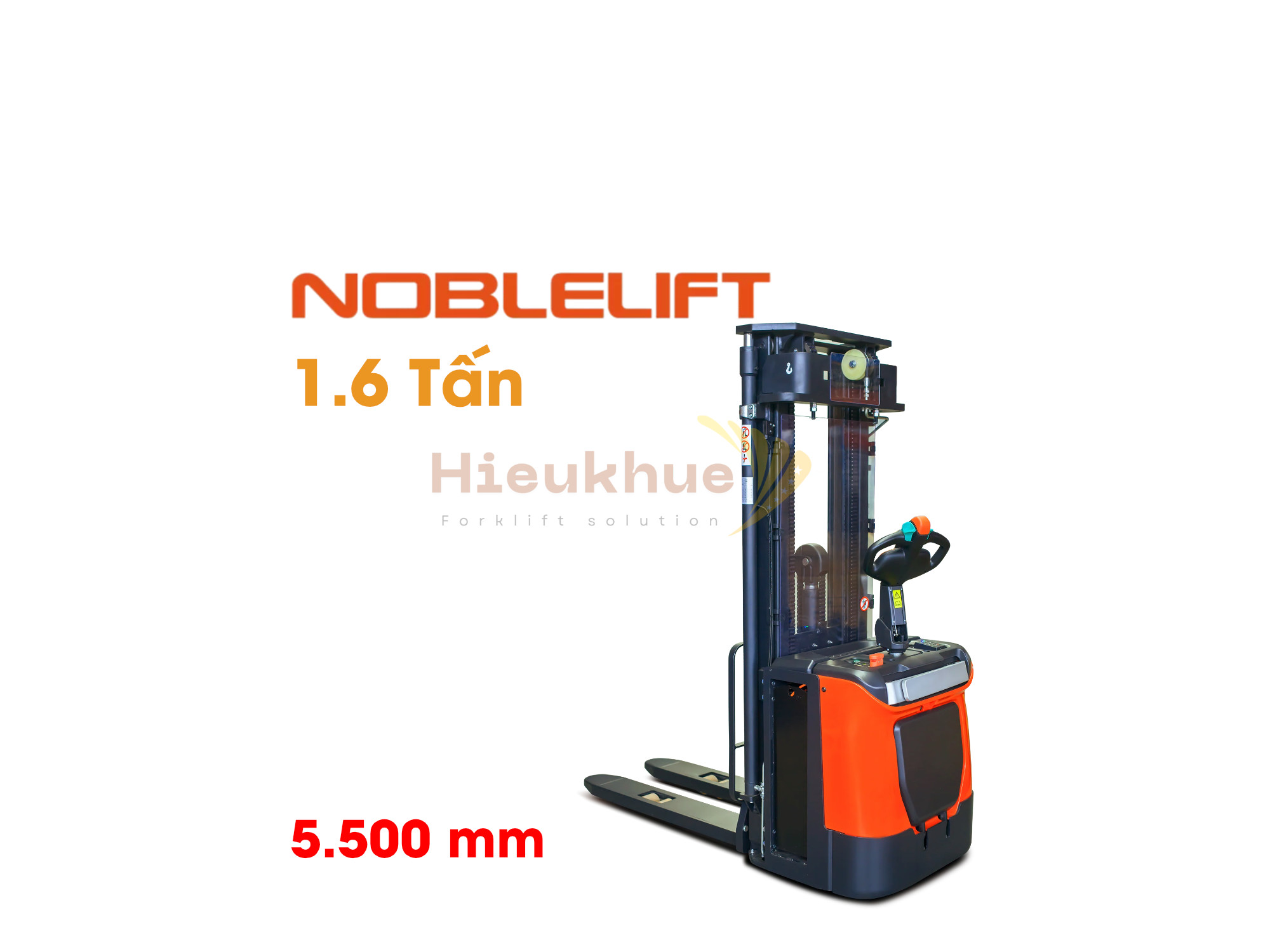 Xe nâng stacker 1.6 tấn nâng cao 5.5 m NOBLELIFT PS16N