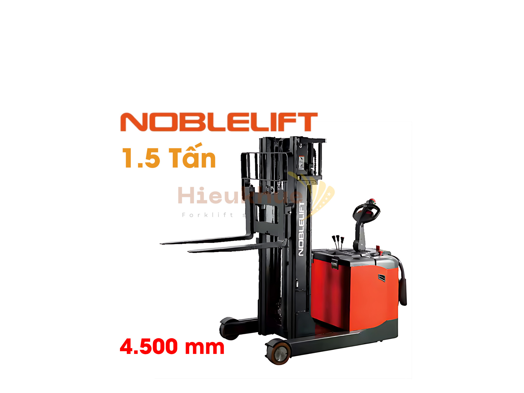 Xe nâng stacker 1.5 tấn nâng cao 4.5 m NOBLELIFT PS15RM45