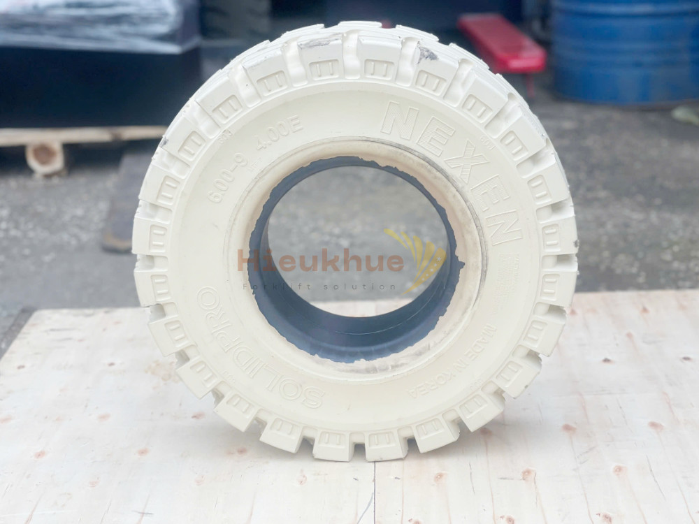 Lốp đặc trắng xe nâng hiệu NEXEN SOLID PRO MTP size 600-9 Hàn Quốc
