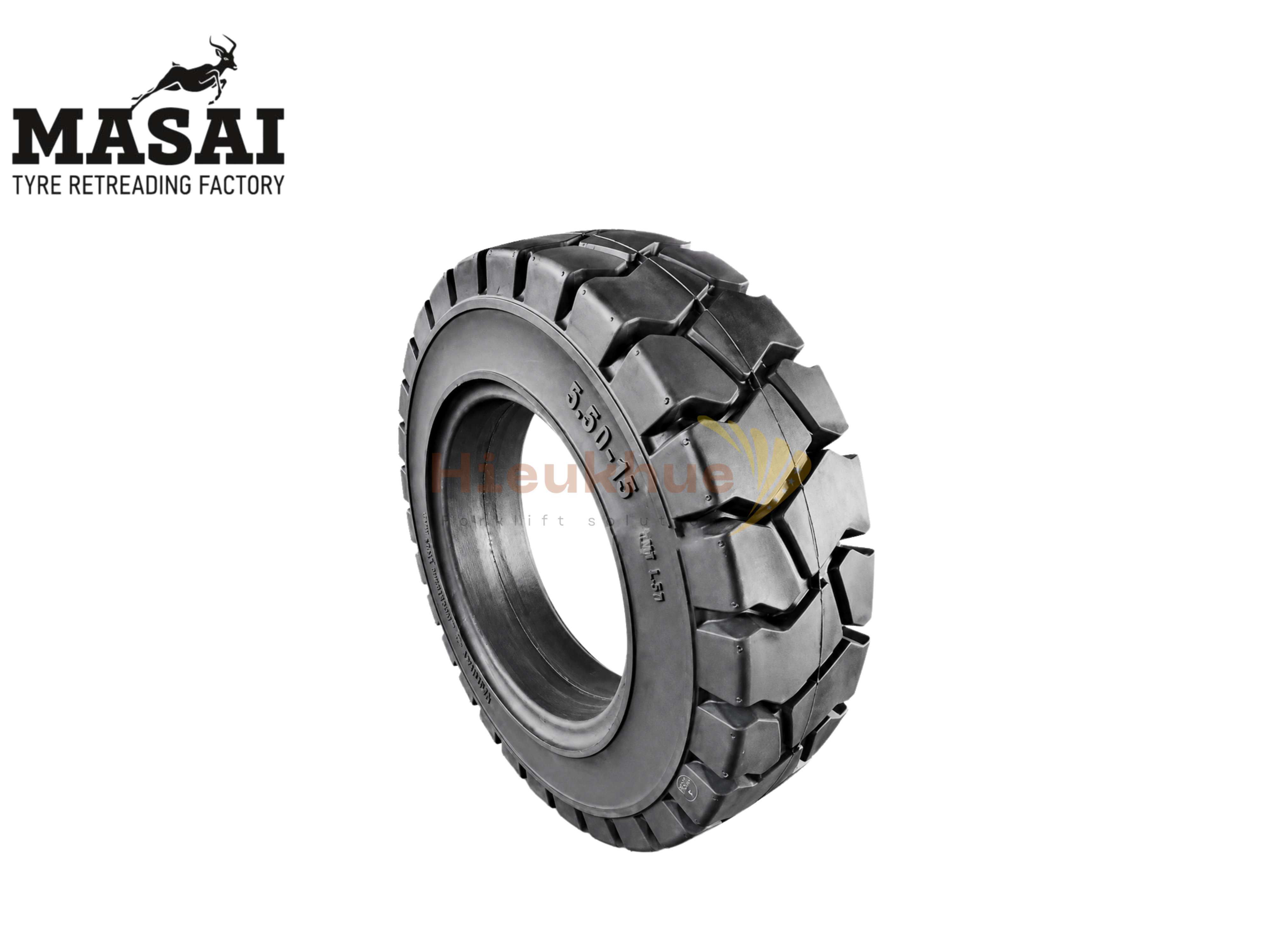 Lốp đặc xe nâng hiệu MASAI size 550-15 thương hiệu Thái Lan