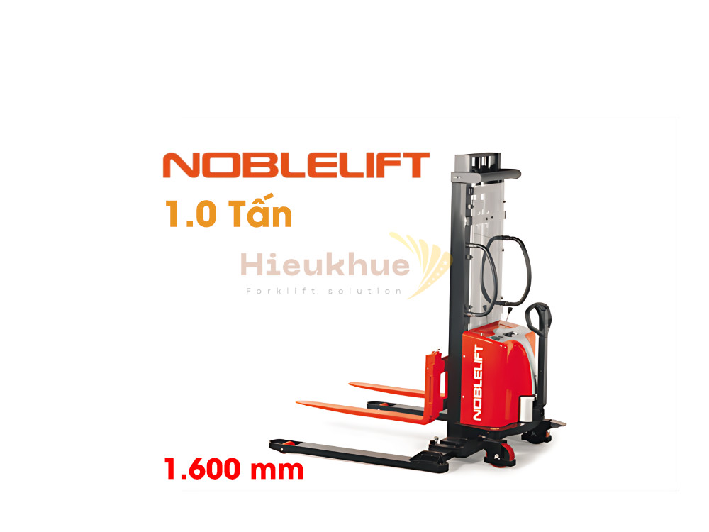 Xe nâng bán tự động chân rộng 1 tấn nâng cao 1.6 m NOBLELIFT SPN10SL16