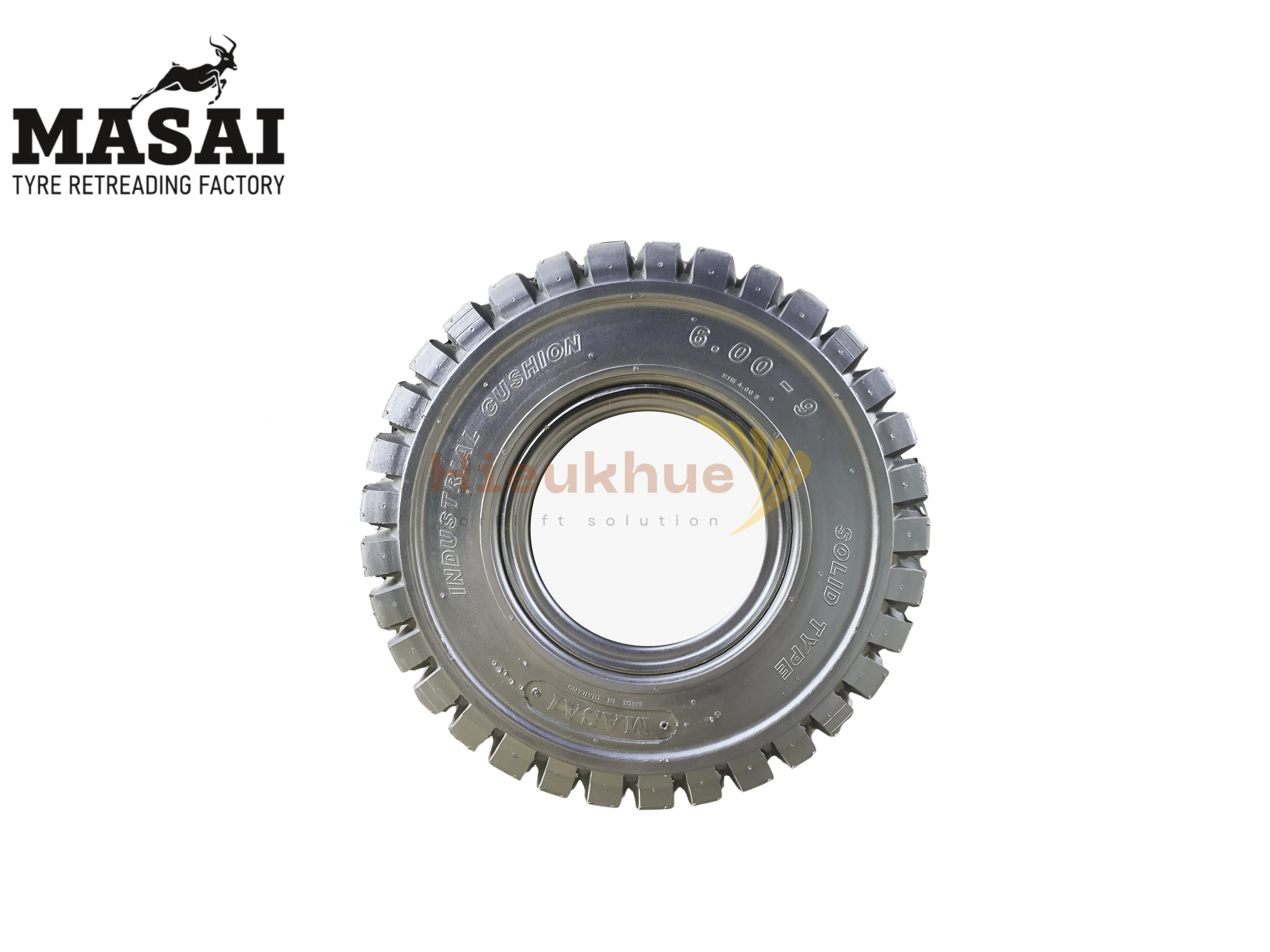 Lốp đặc xe nâng hiệu MASAI size 600-9 thương hiệu Thái Lan