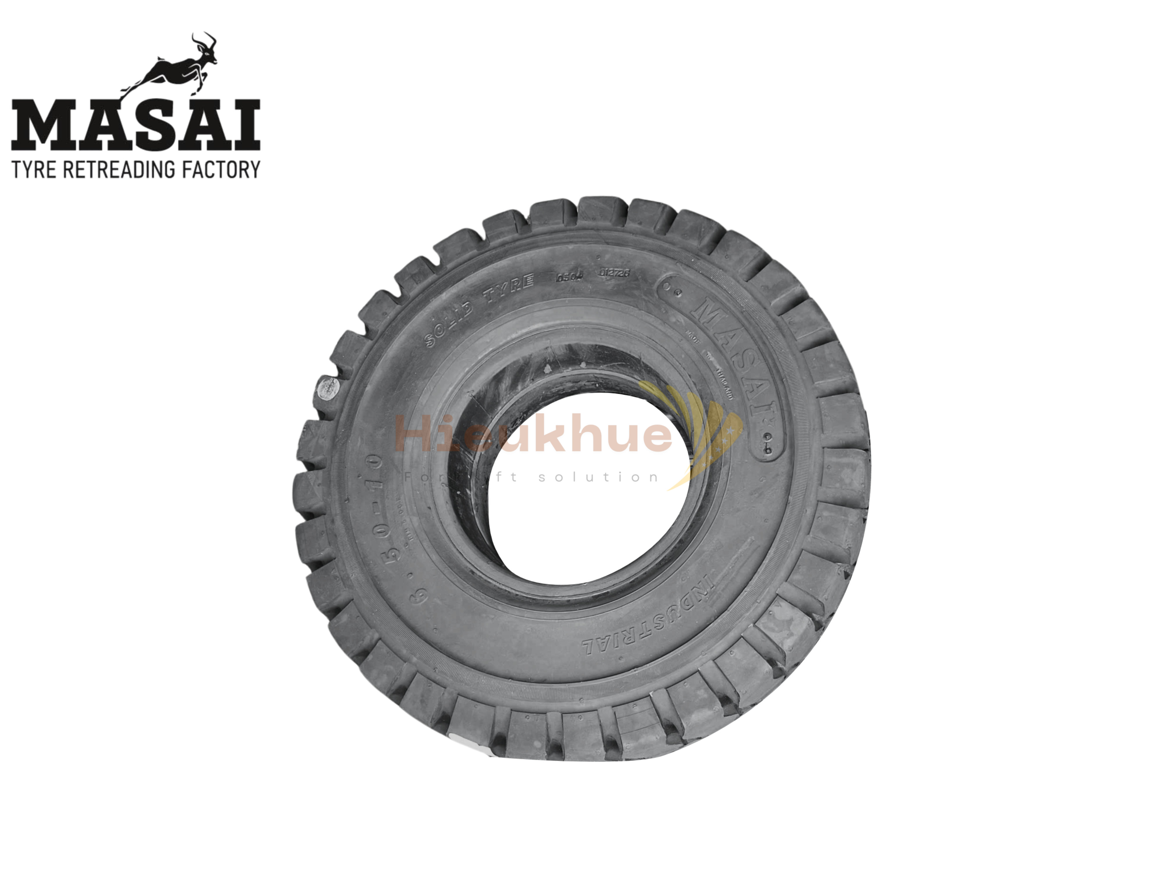 Lốp đặc xe nâng hiệu MASAI size 650-10 thương hiệu Thái Lan