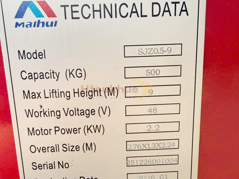 Xe thang nâng người 500 kg lên cao 9 mét MAIHUI Model SJZ0.5-9