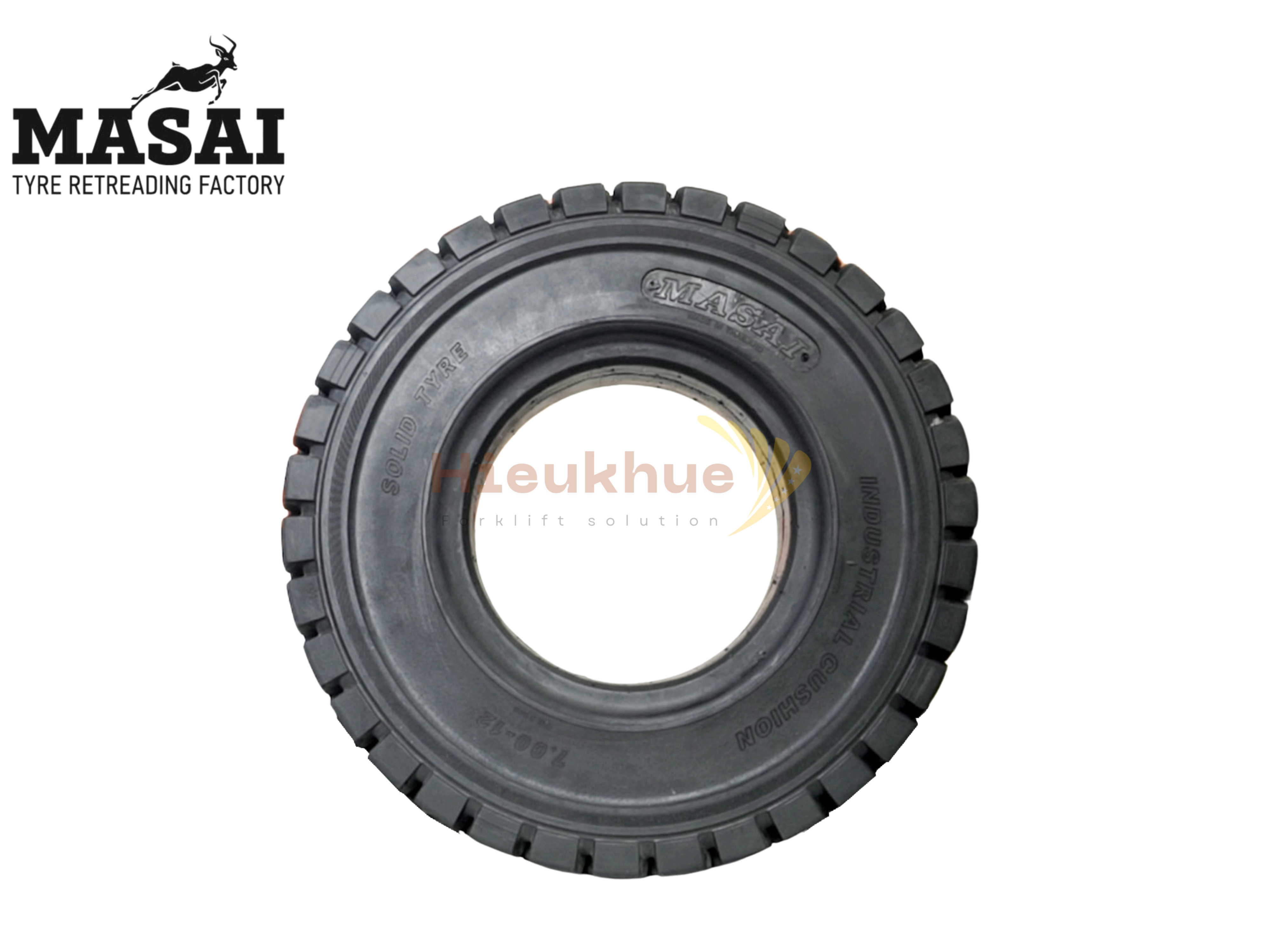 Lốp đặc xe nâng hiệu MASAI size 700-12 thương hiệu Thái Lan