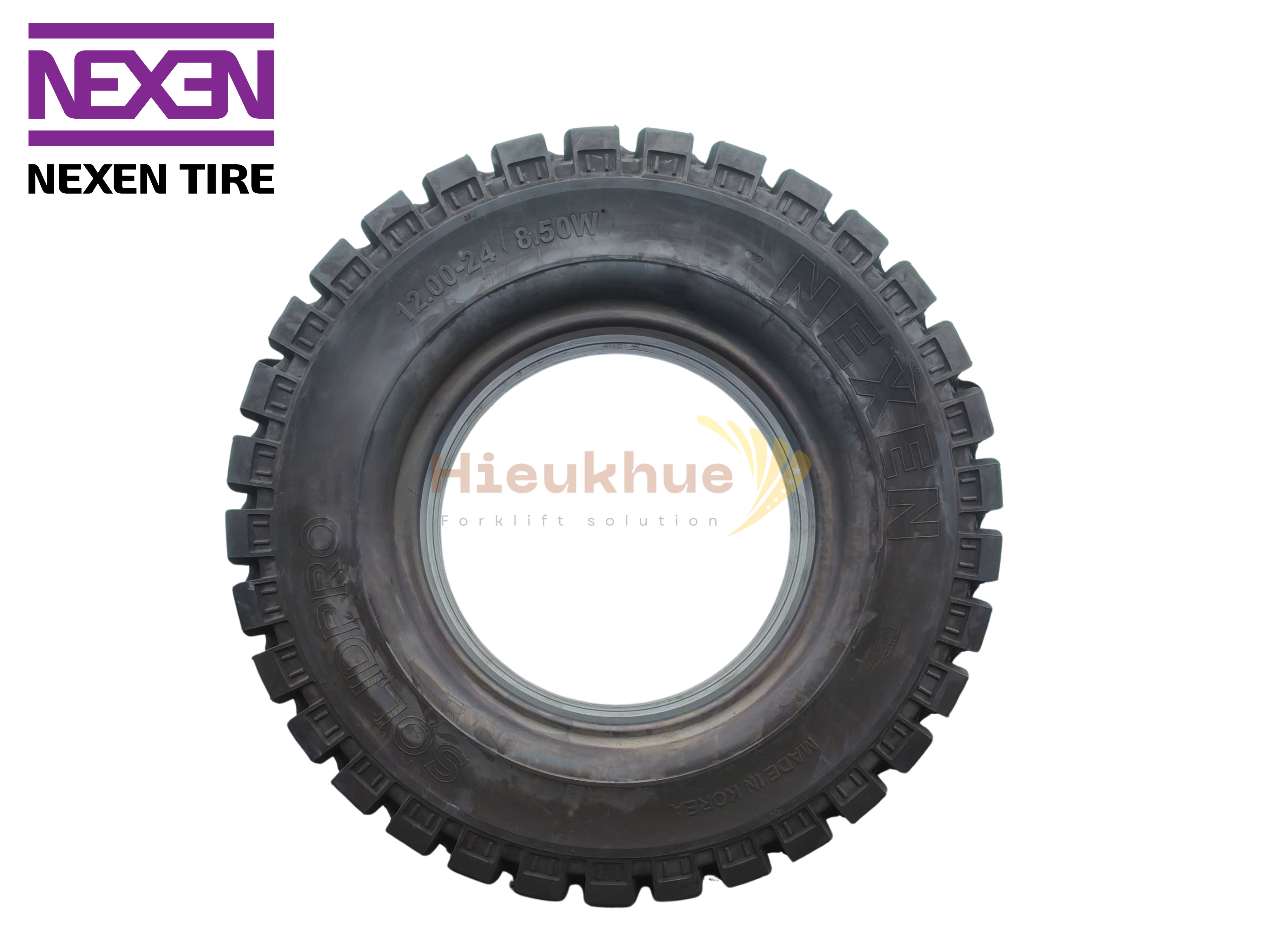 Lốp đặc xe nâng hiệu NEXEN SOLID PRO MTP size 12.00-24 Hàn Quốc