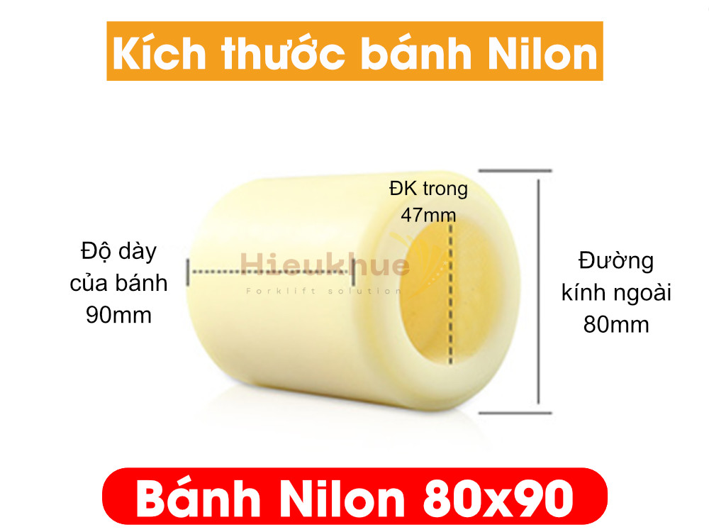 Bánh NILON xe nâng tay 80x90 mới 100% chịu tải tốt, giá rẻ