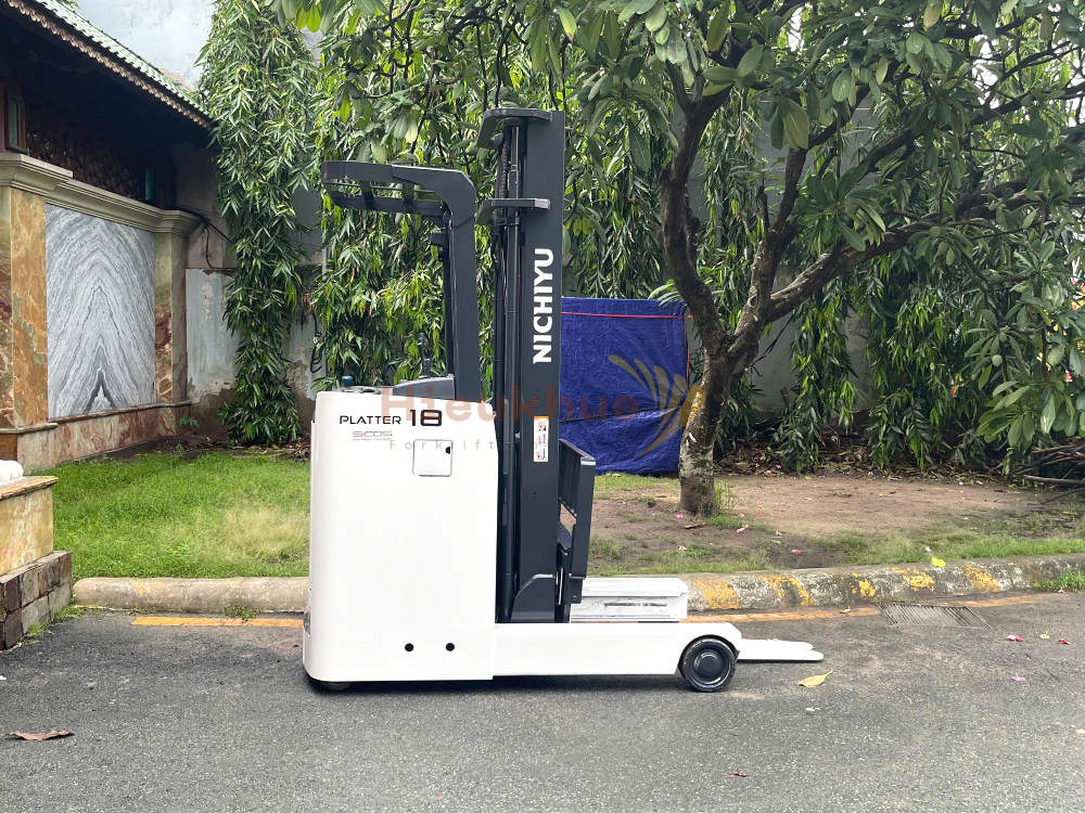 Xe nâng điện đứng lái NICHIYU FBRM18-80-400 năm 2019, nâng cao 6m