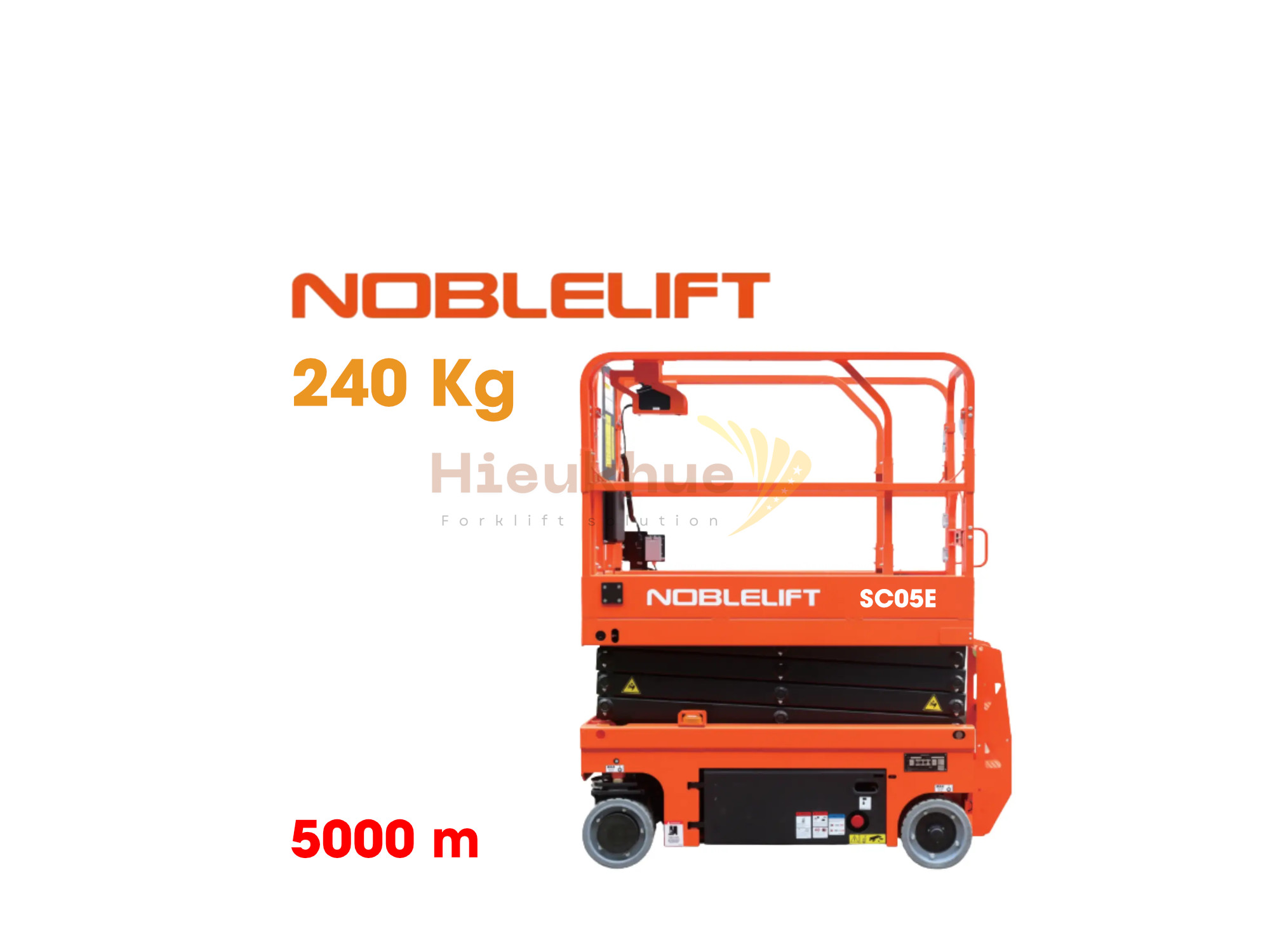Xe thang nâng người mini 240 kg lên cao 5 mét NOBLELIFT Model SC05E