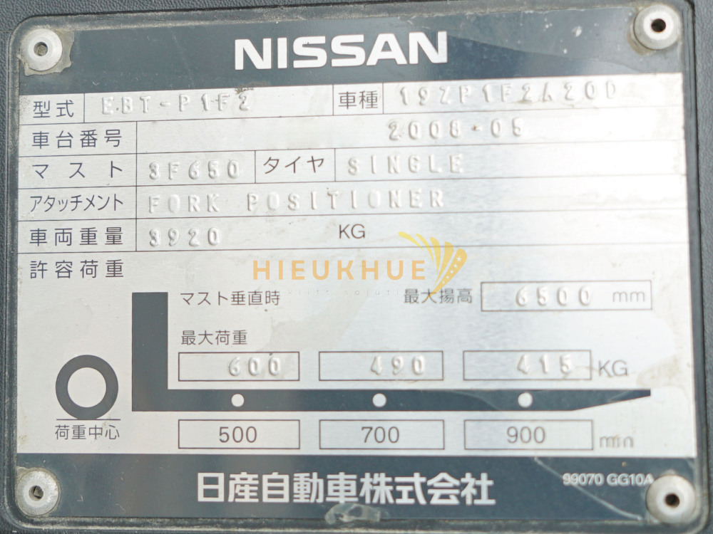 Xe nâng xăng - gas NISSAN EBT-P1F2