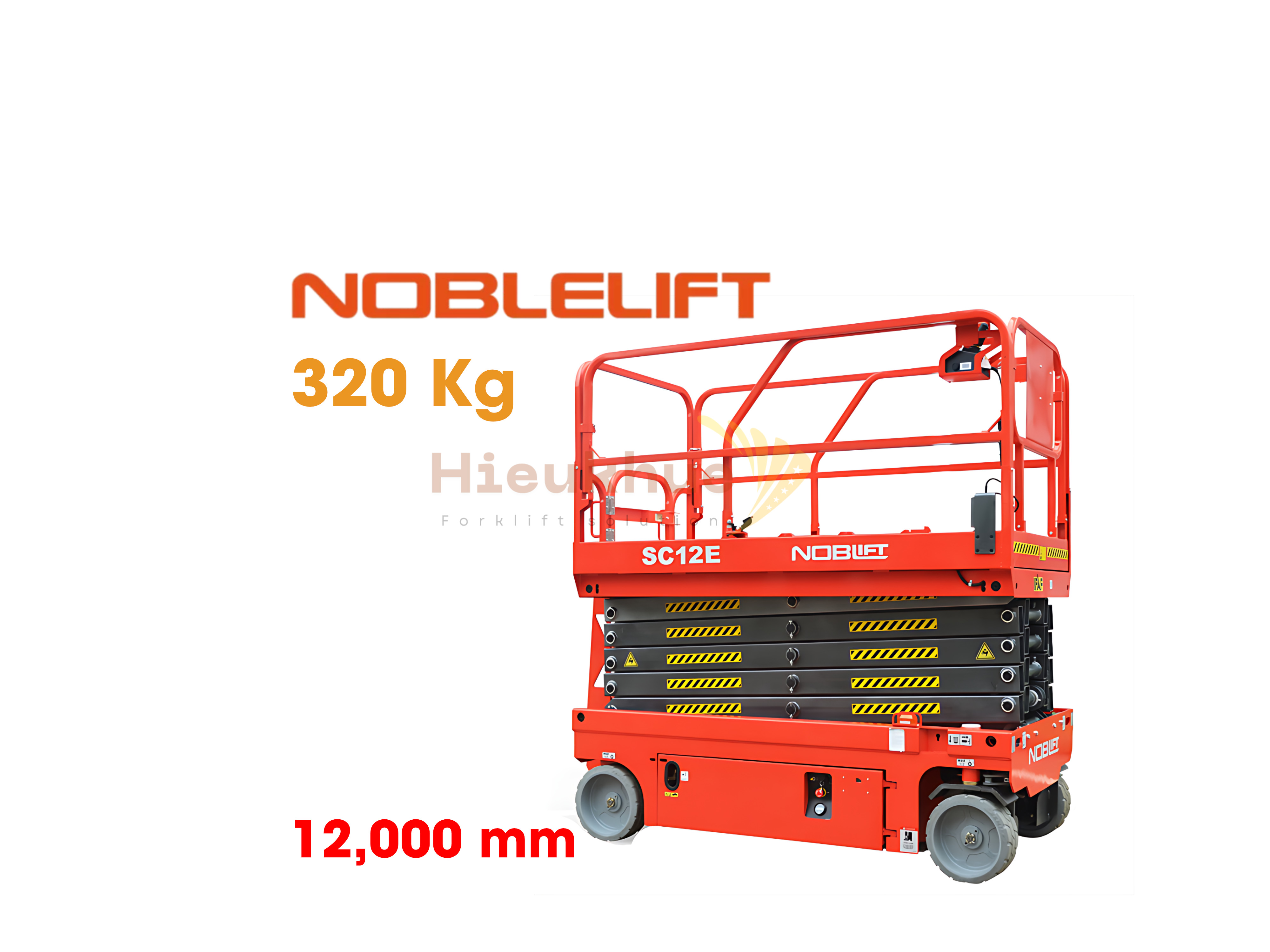 Xe thang nâng người 320 kg lên cao 12 mét NOBLELIFT Model SC12E