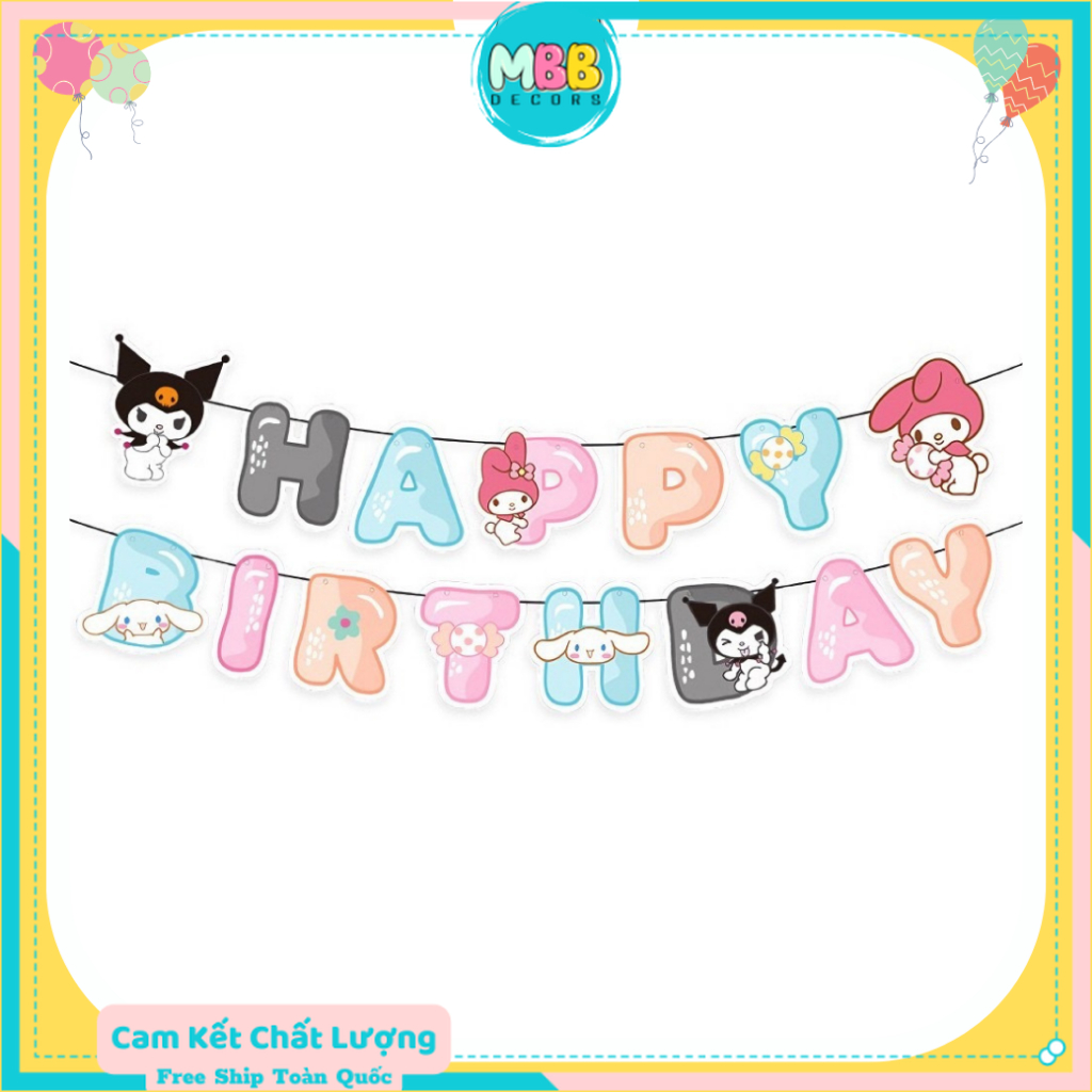 Phụ Kiện Hoạt Hình Kuromi Sanrio Cinnamoroll My Melody Trang Trí Sinh Nhật