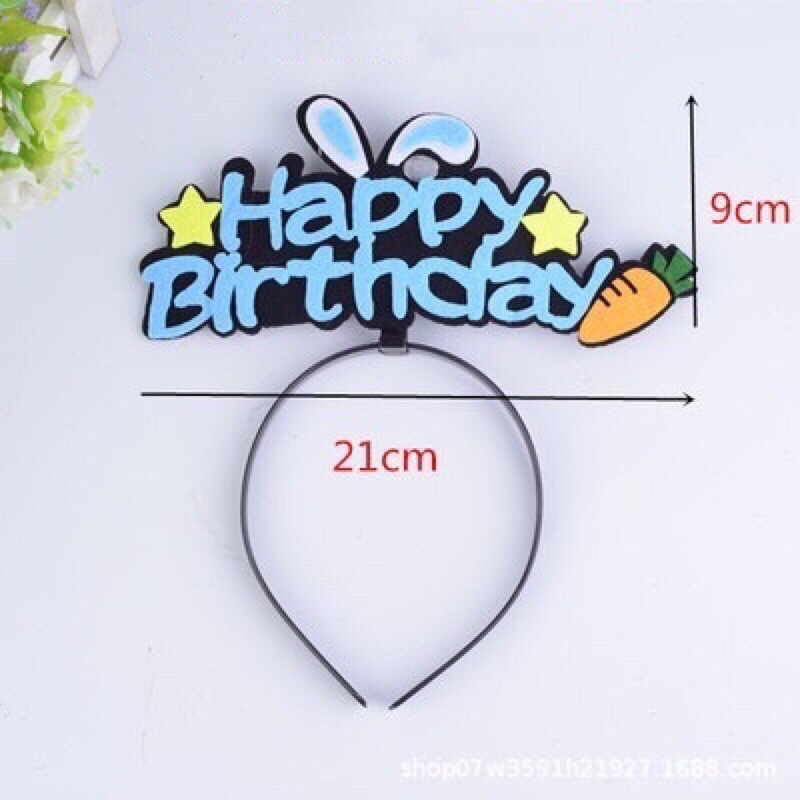 cài tóc hbd tai thỏ xanh vải nỉ có đèn