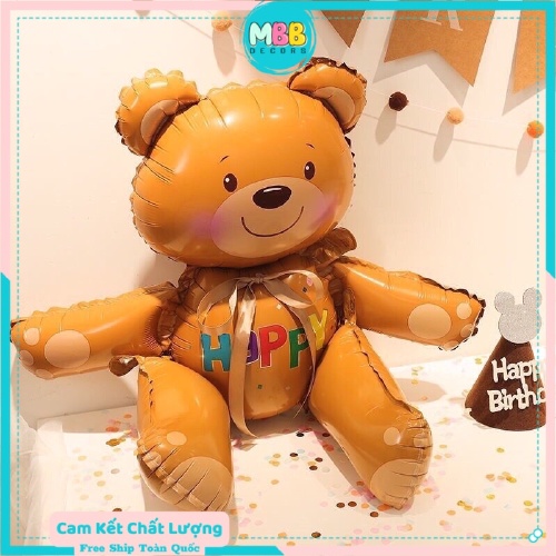 Bóng gấu nâu HAPPY ngồi size đại
