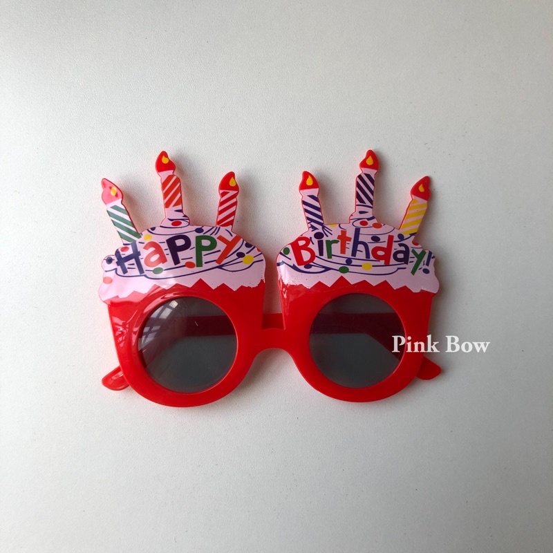 Mắt kính happy birthday nến đỏ