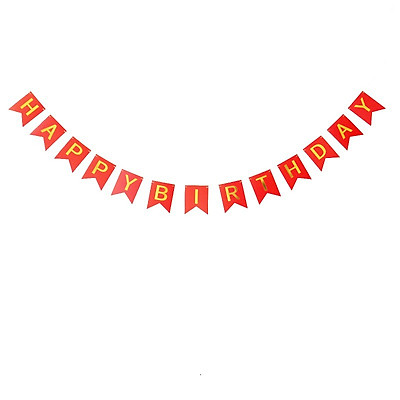 Dây treo trang trí chữ Happy Birthday đỏ
