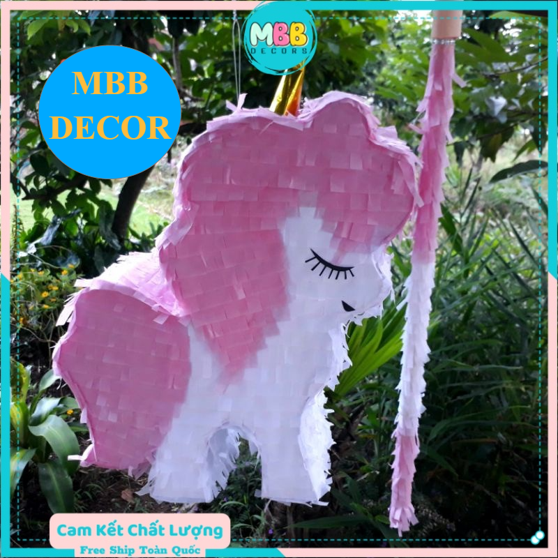 Pinata đập kẹo NGỰA TRẮNG BỜM HỒNG