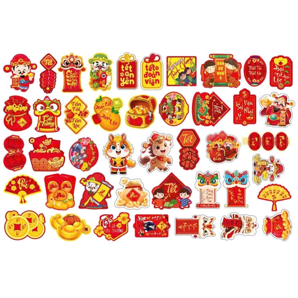 Set 50 Liễn Treo Tết Kèm Dây Nhiều Chủ Đề Lân Sư Rồng, Tết Cổ Truyền, Làm Background Chụp Ảnh