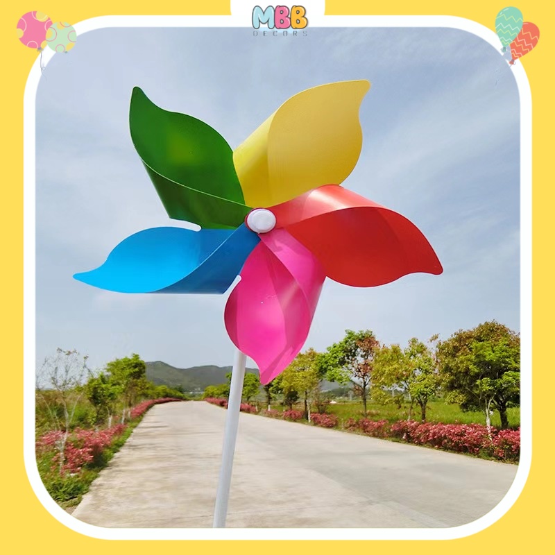 SET 10 Chong chóng nhựa trang trí mầm non, trường học, khu vui chơi, siêu thị 5 cánh 5 màu 20cm