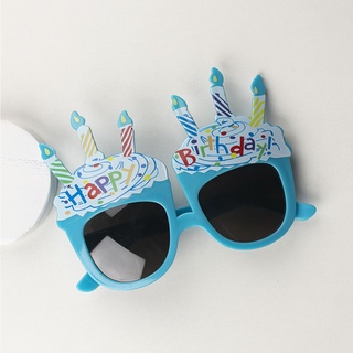 Mắt kính happy birthday nến xanh dương nhạt