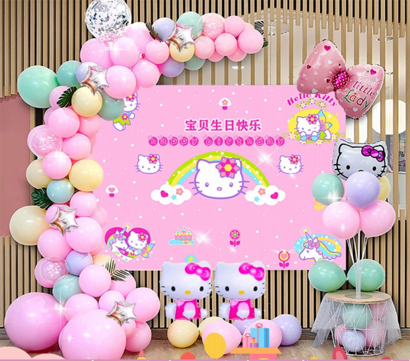 Set sinh nhật chủ đề Hello Kitty + nơ hồng 9071