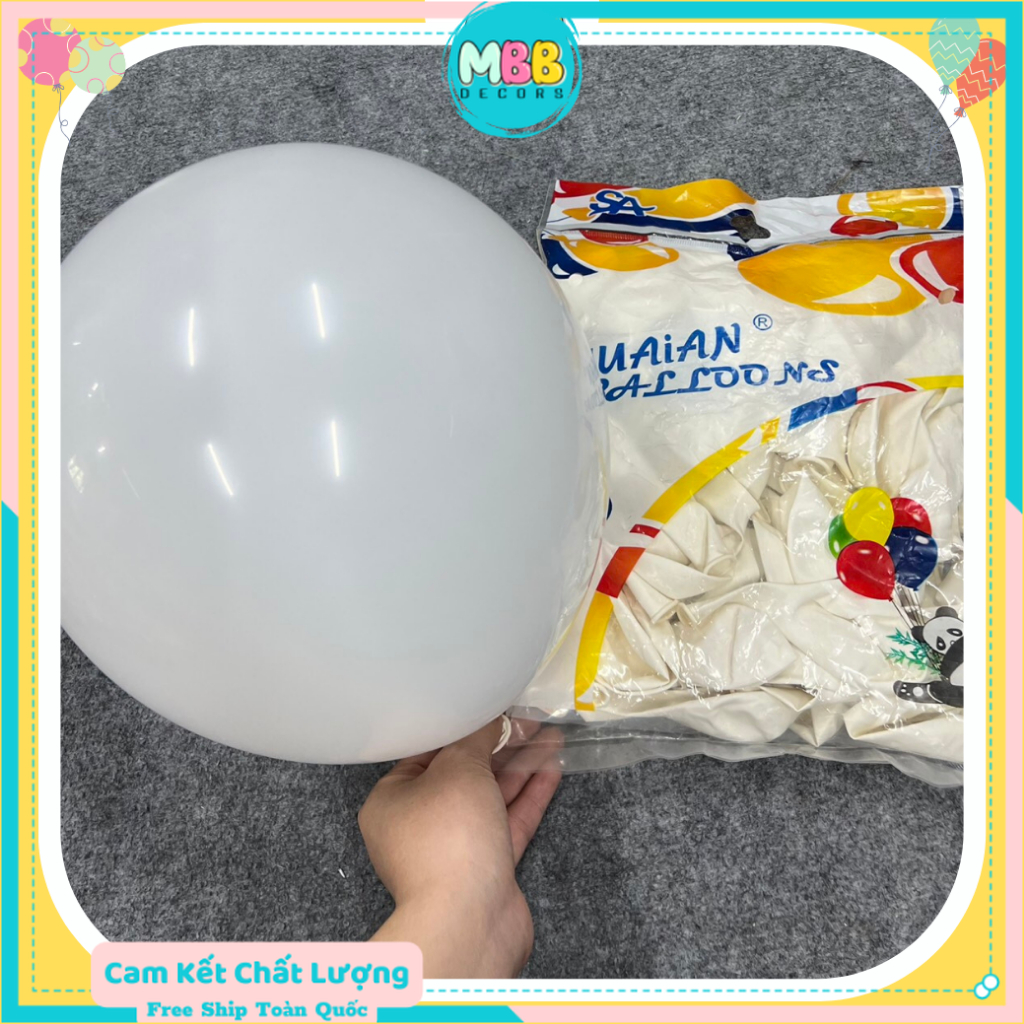 SET 100 BÓNG PASTEL 24IN MÀU TRẮNG